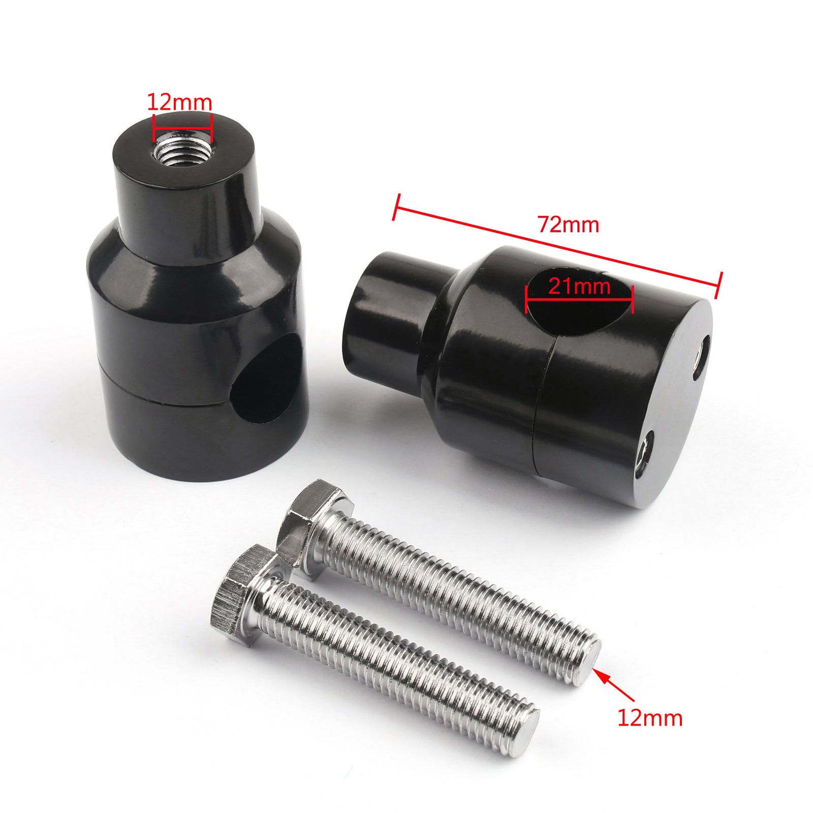 Handle Bar Riser Risers Mount Mounting Clamps Motorcycle Bike 7/8" 22mm Black