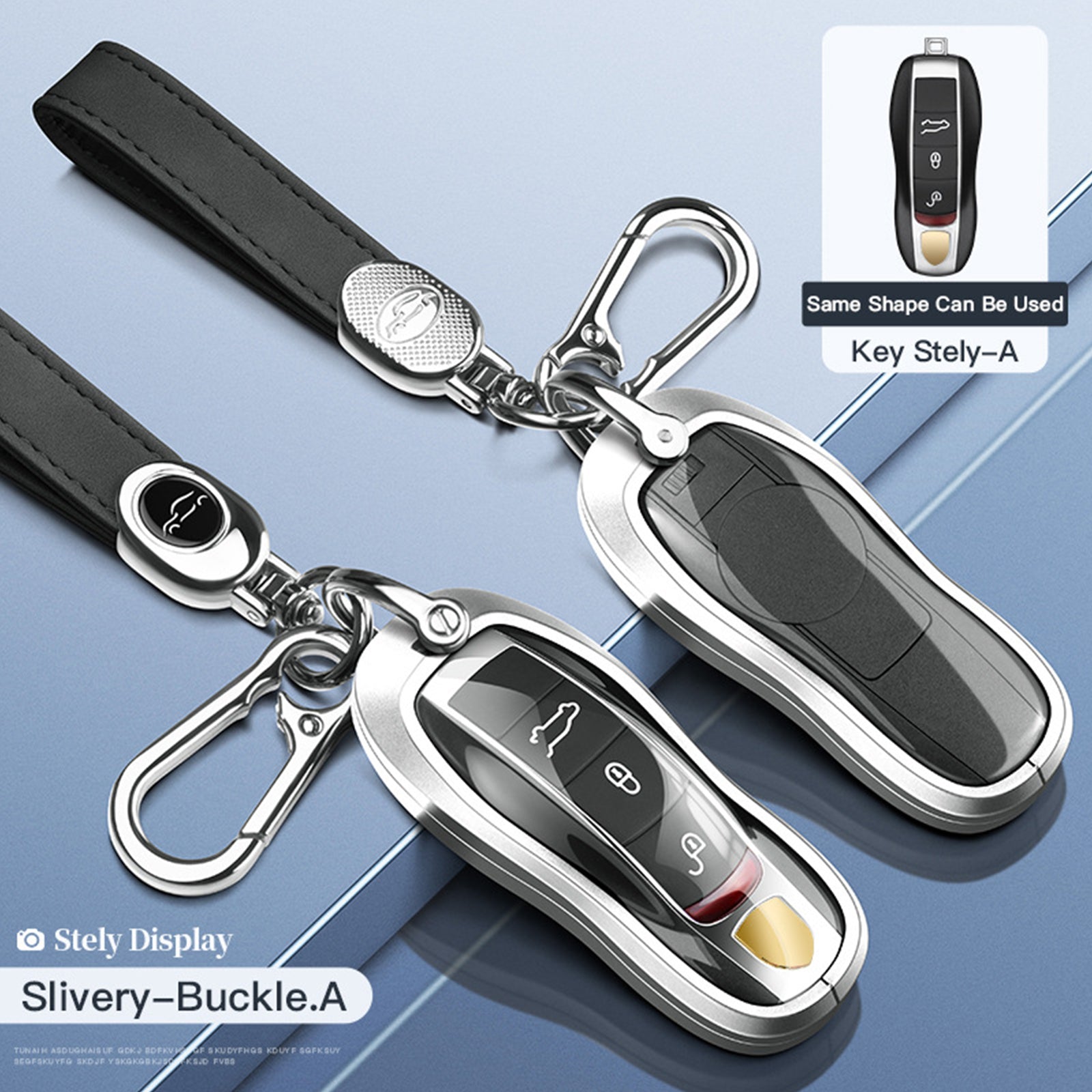 Aluminum Alloy TPU Black Car Key Case Cover With Buckle For Porsche Cayenne 911