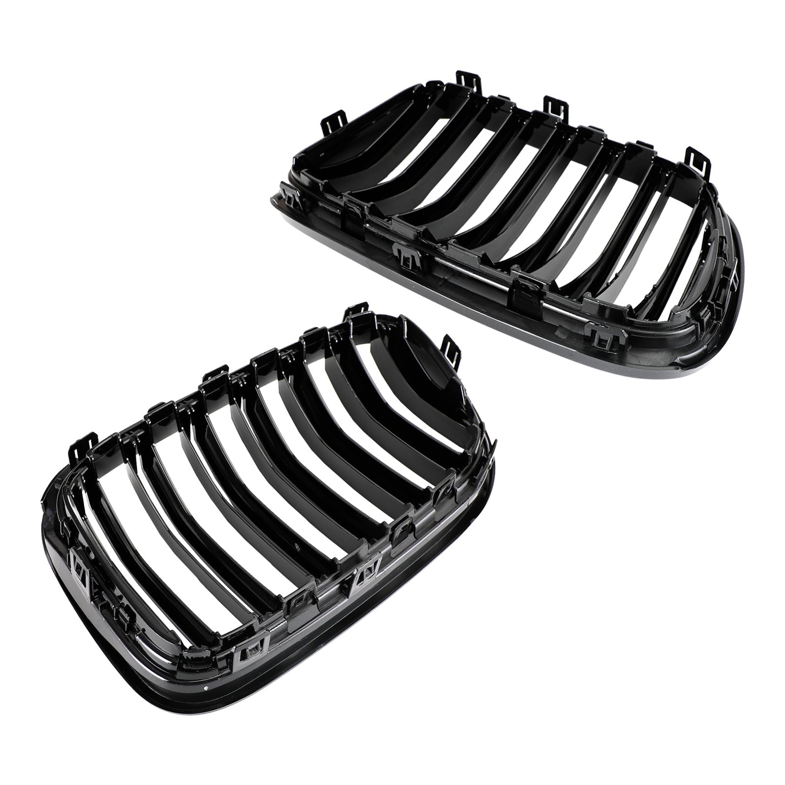 BMW X3 F25 2011-2014 Dual Line Gloss Black Front Bumper Kidney Grille Grill