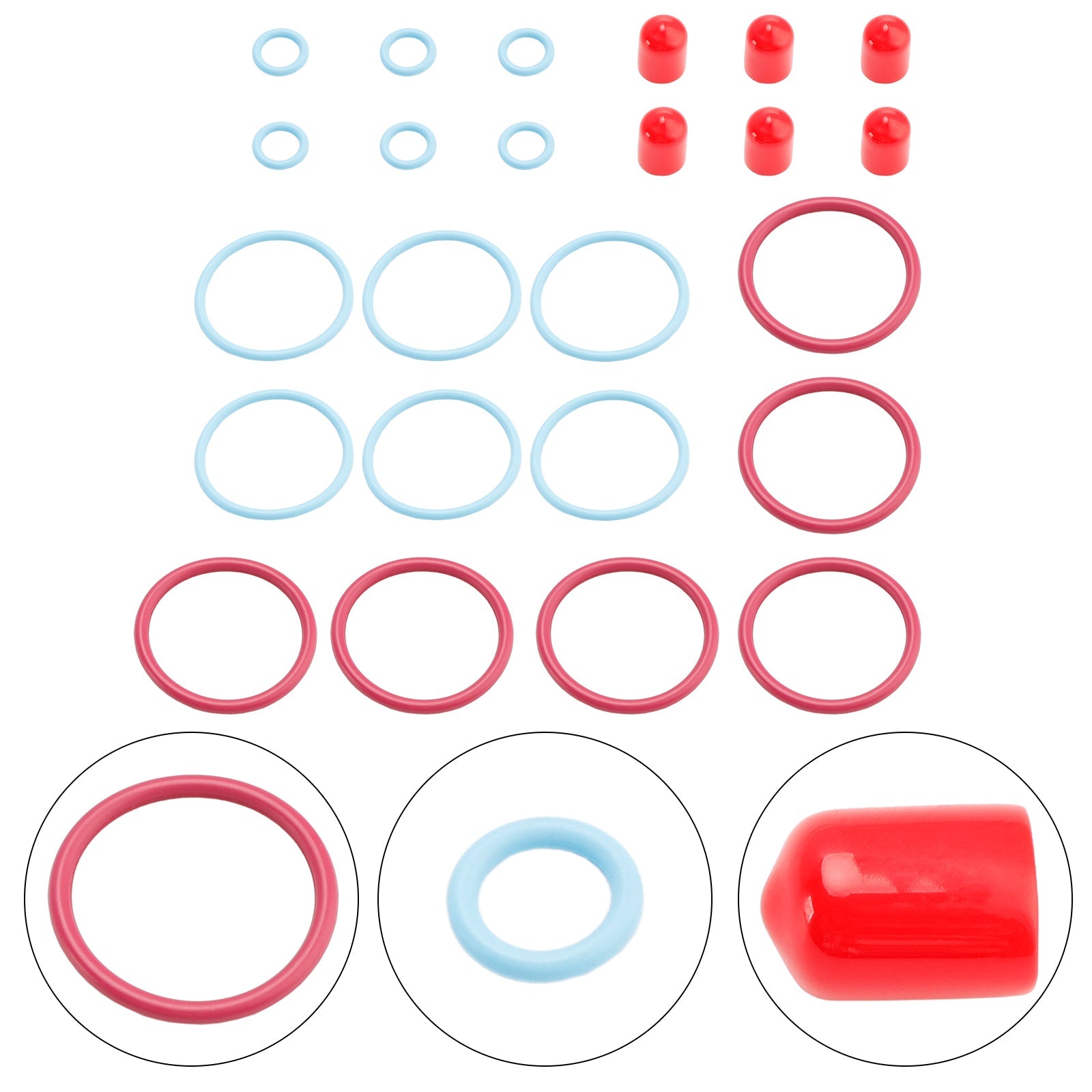 CAT C15/3406E External 6PCS Fuel Injectors Seal O-Ring Kit Fit Caterpillar 2481394 248-394 189-5390 1895390