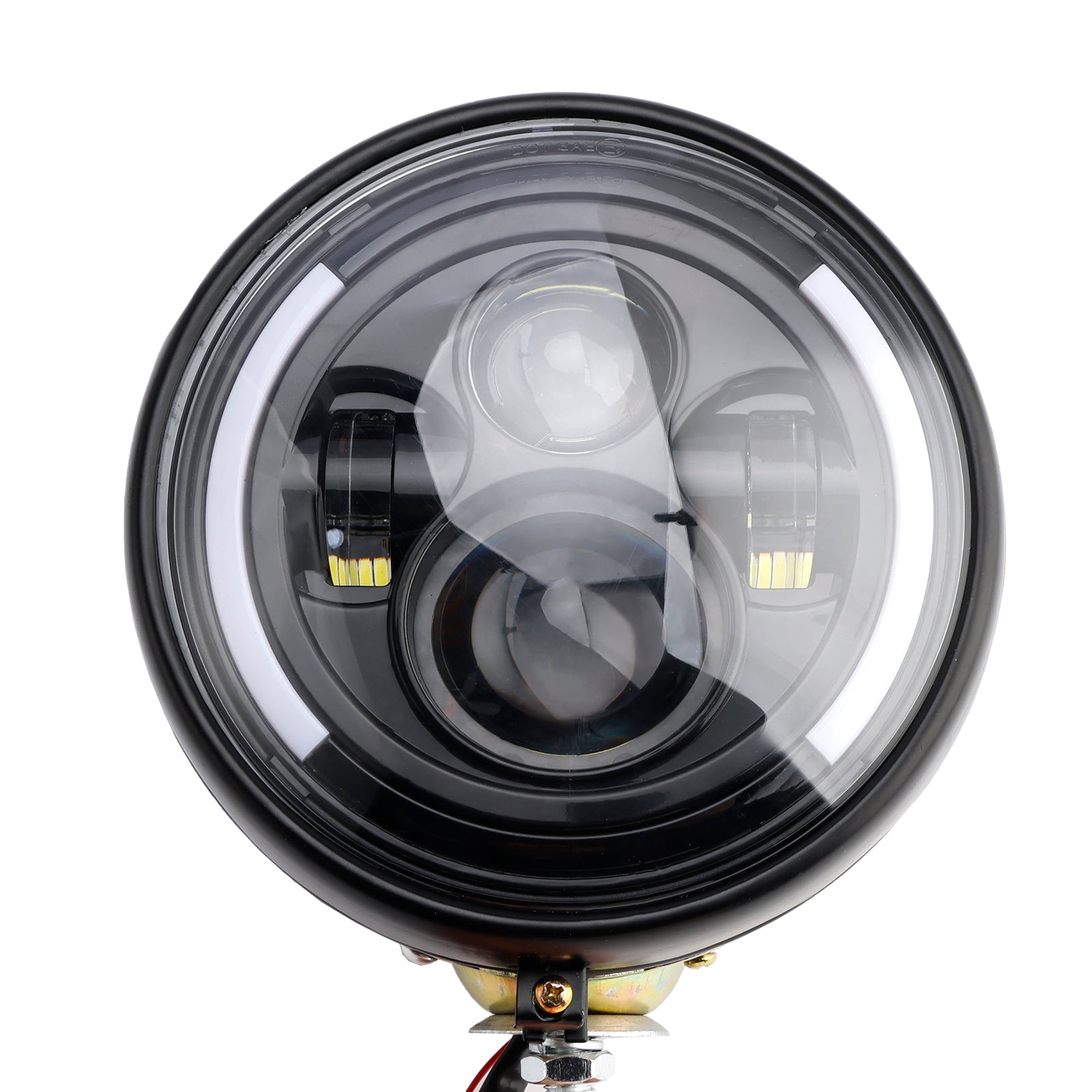 Multifunctional Beam Headlight Lamp Custom Black #84 For Racer Bobber Chopper