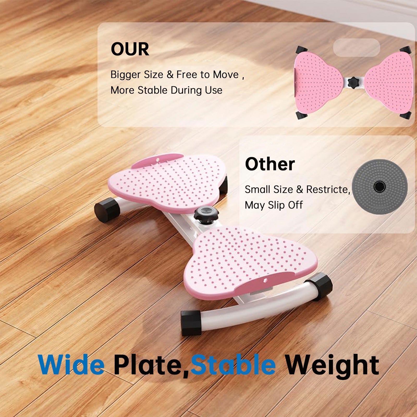 Waist Twisting Machine Fitness Tool Ab Twister Board 150kg Capacity & 20dB Ultra-Quiet Anti-Slip Home Gym Workout Equipment for Women Belly Fat Pink/Blue