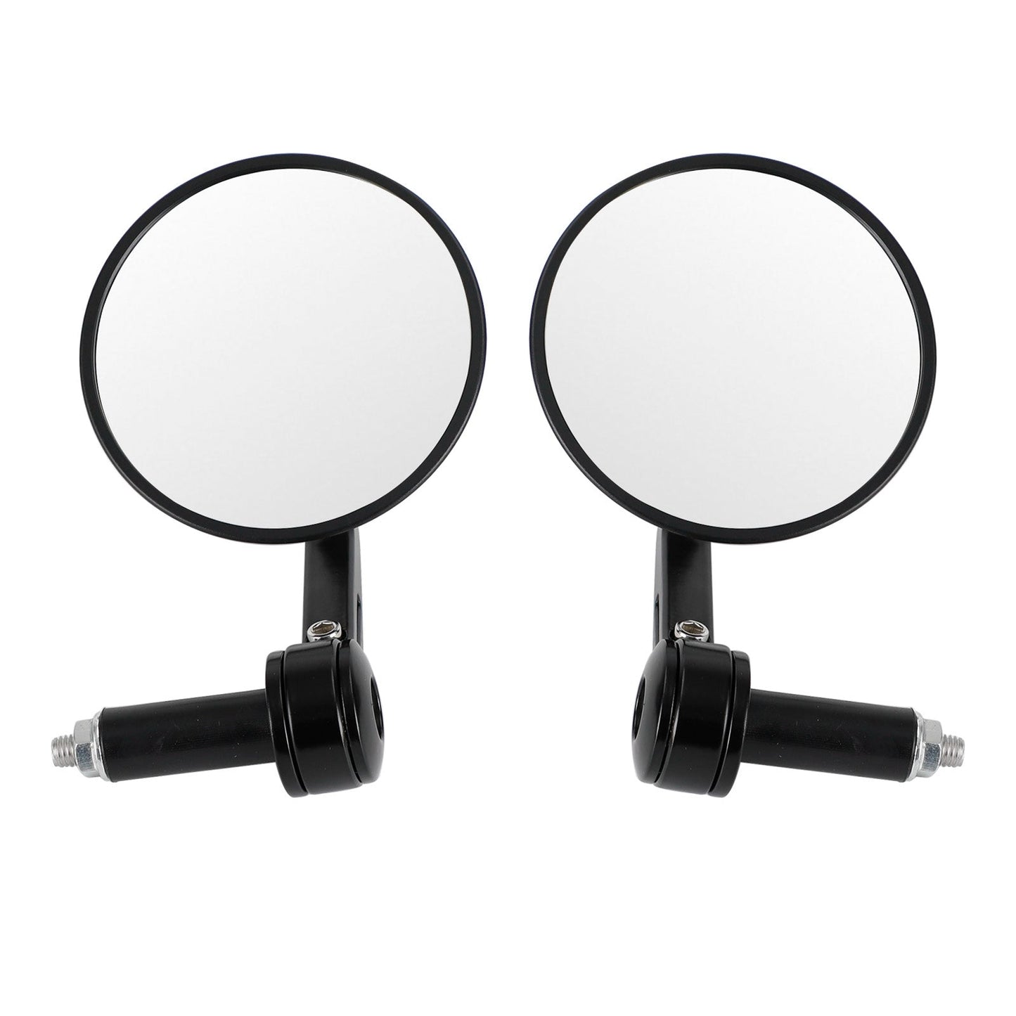 Custom HandleBar End Mirrors Anti Glare Round Black Billet Quality 22mm 7/8" X2