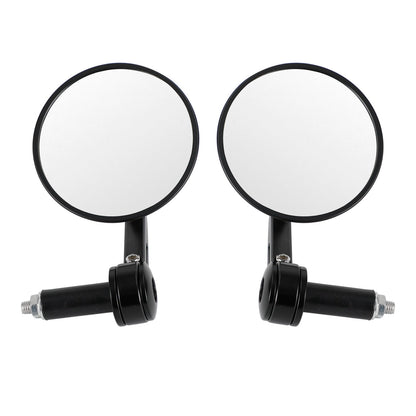 Custom HandleBar End Mirrors Anti Glare Round Black Billet Quality 22mm 7/8" X2