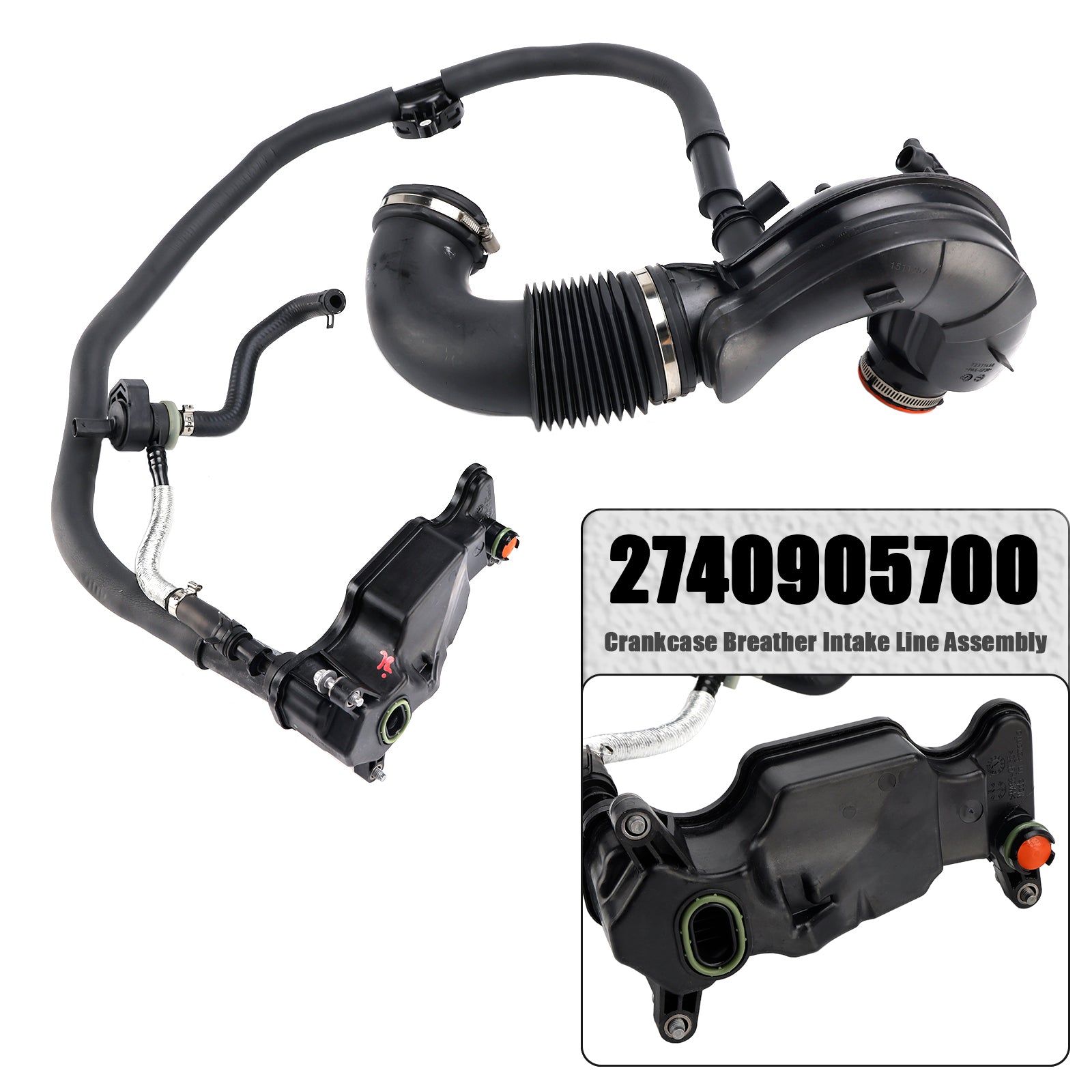 Crankcase Breather Intake Line Assembly 2740905700 for Benz X218 S205 W213 M274