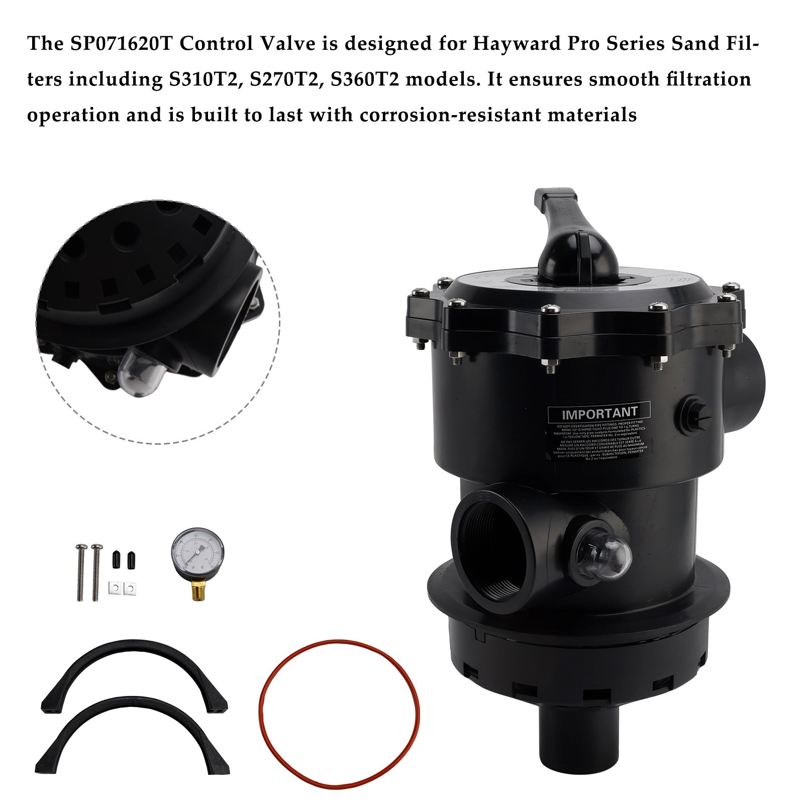 SP071620T VariFlo Top-Mount Multiport Valve for Hayward Pro Series S S310T2