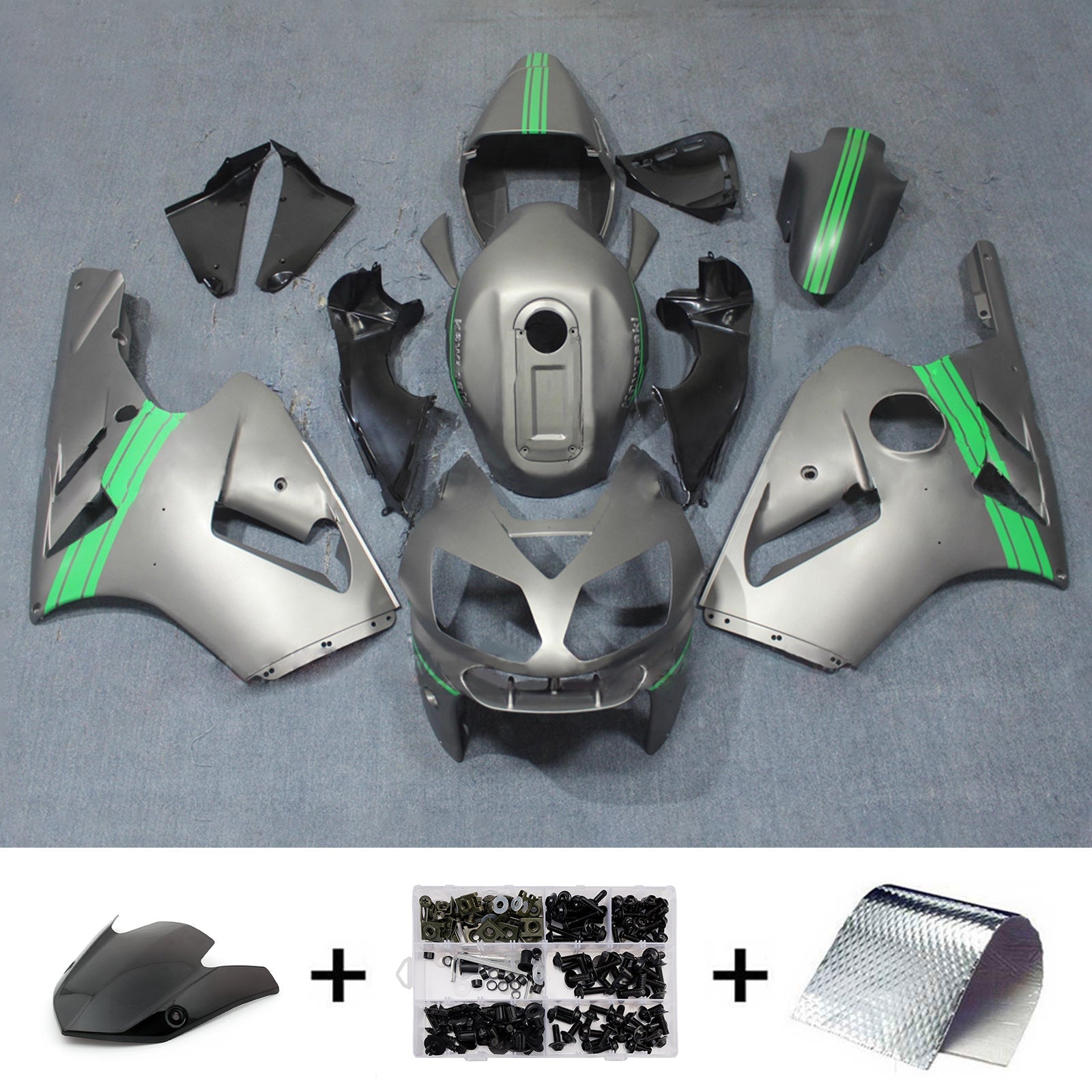 Injection Fairing Kit Bodywork Plastic ABS fit For Kawasaki ZX12R 2002-2005