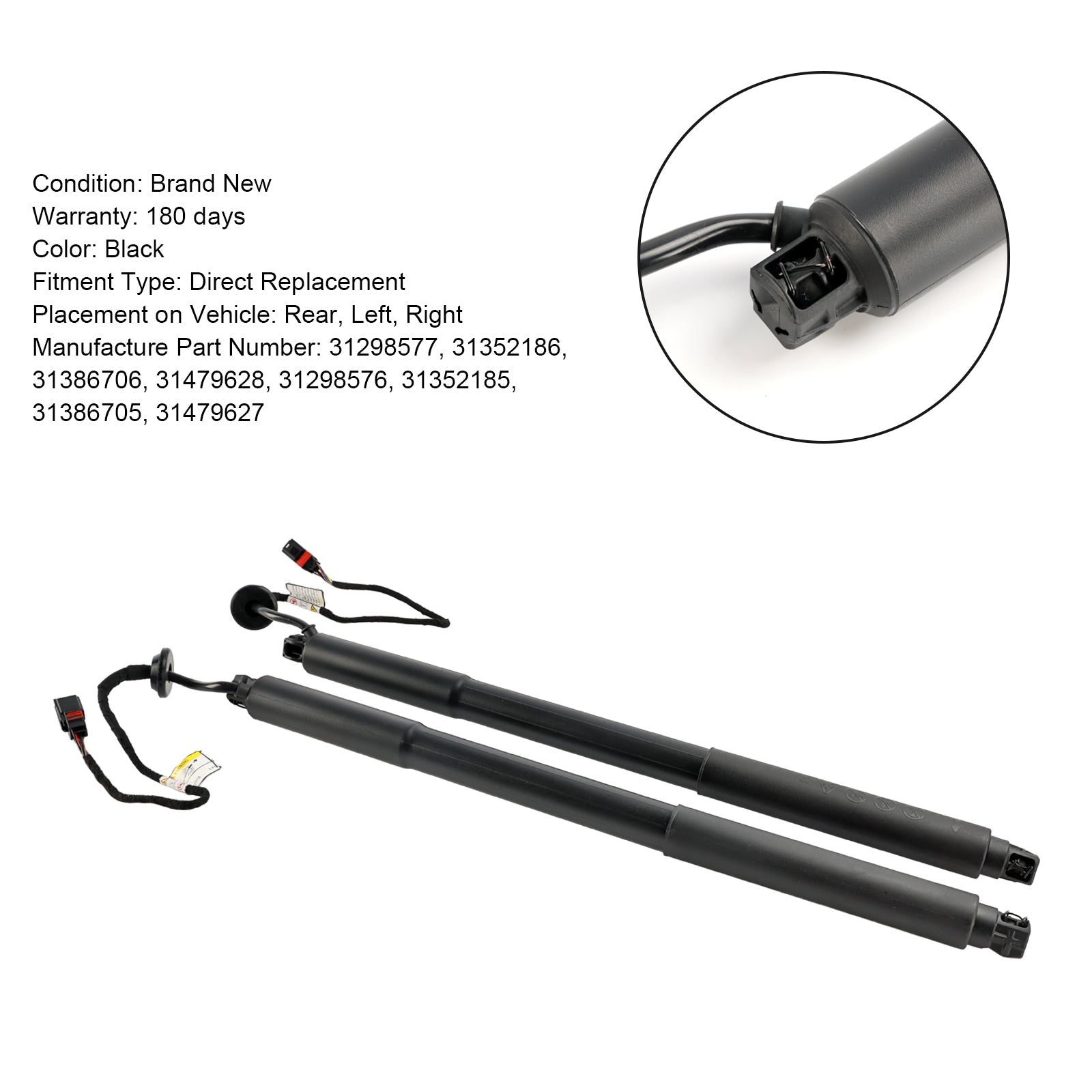 10.2013-02.2017 Volvo XC60 I SUV (156) T5 2PCS Power Liftgates Lift Support 31386705 31386706