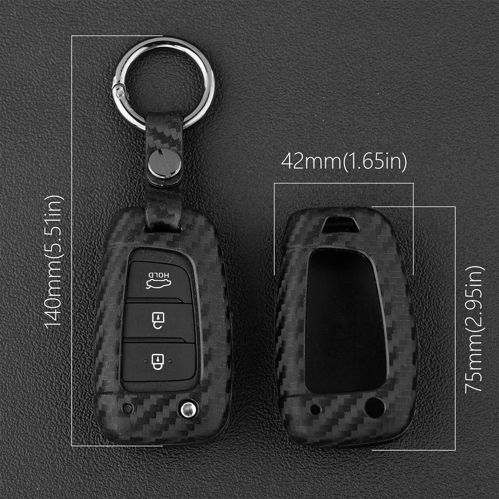 Leather Silicone Car Key Case Cover With Buckle For Honda Accord