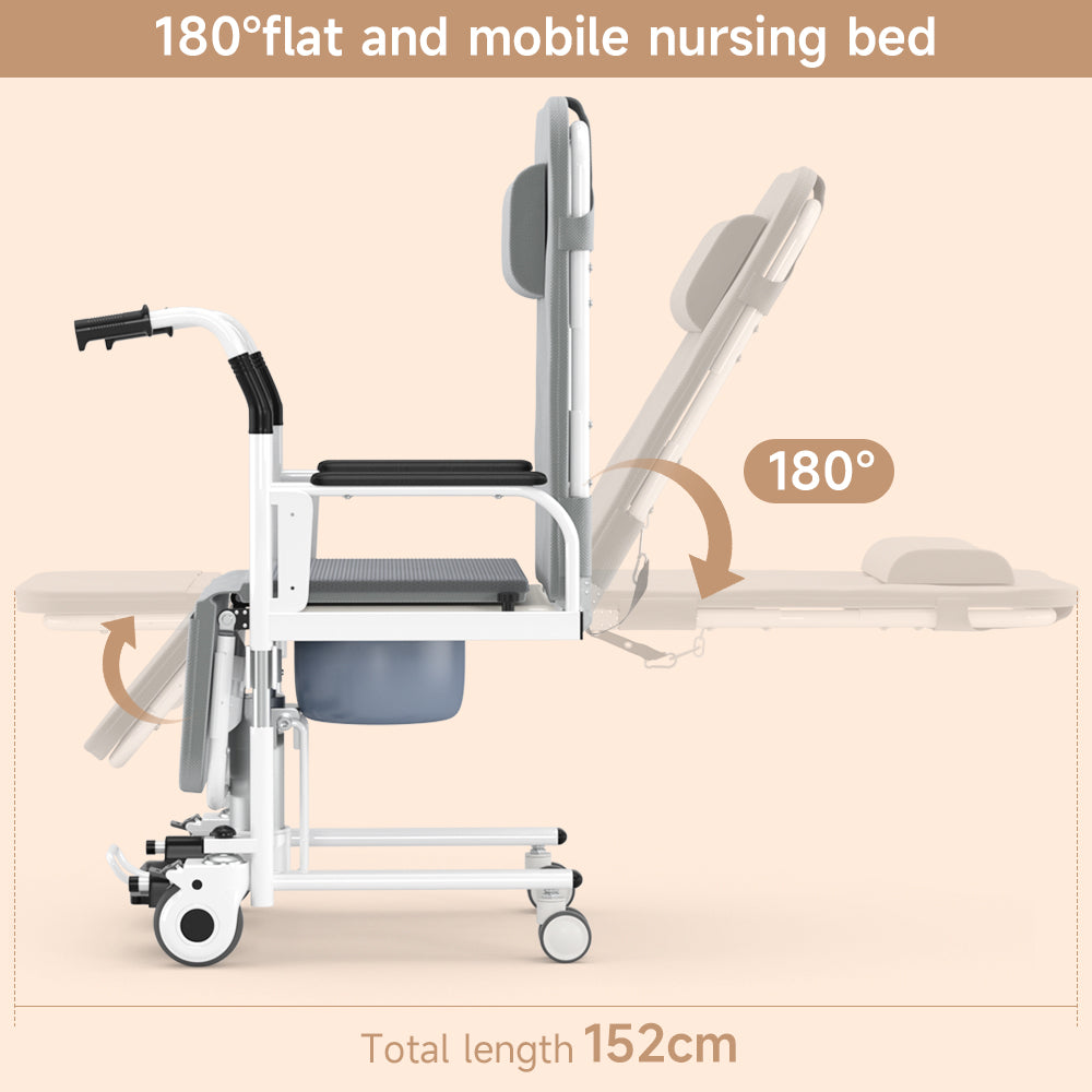 Patient Chair Hydraulic Transferred Lift Wheelchair Reclining transfer bed With potty