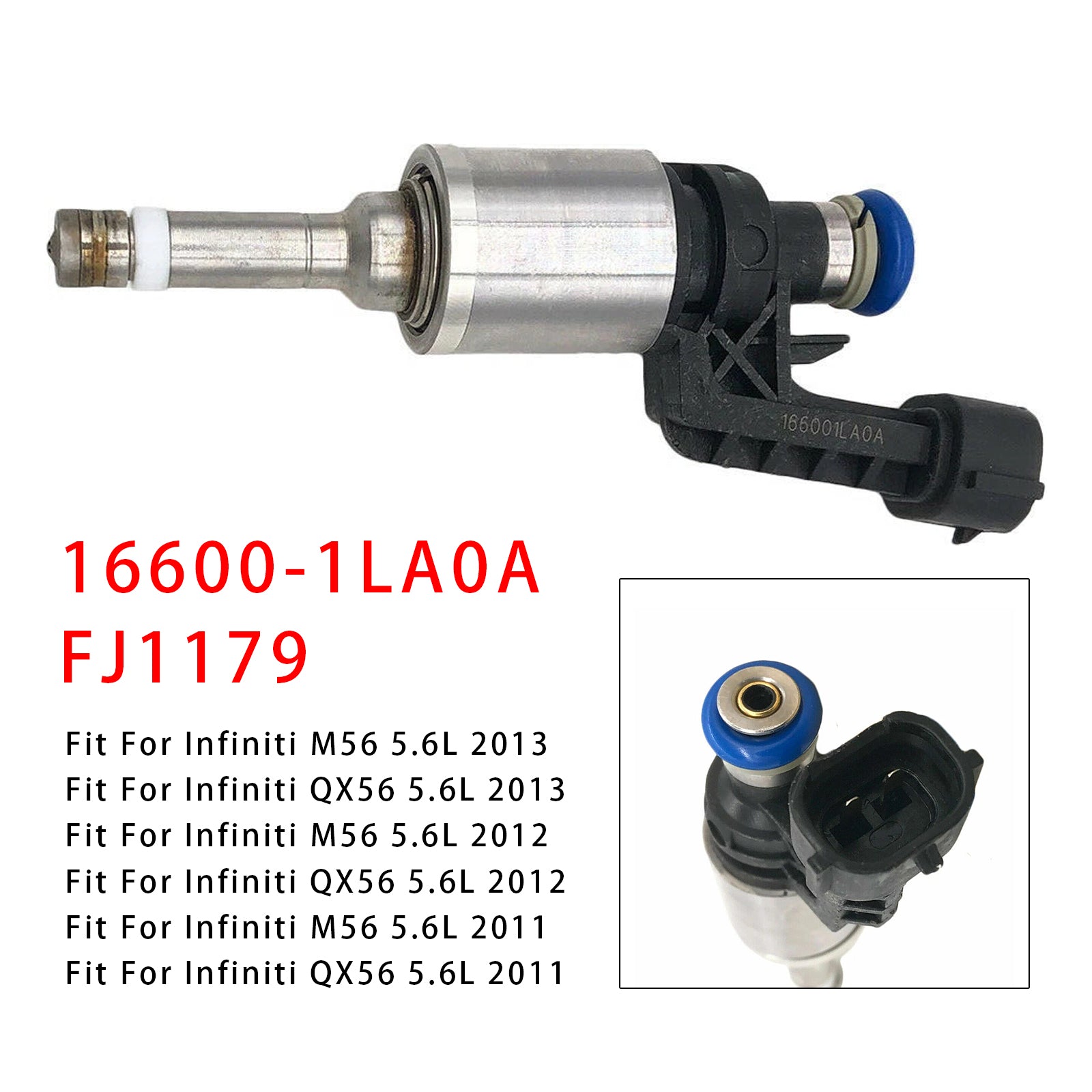 1Pcs Fuel Injector For Infiniti M56 QX56 Q70 5.6L 16600-1LA0A FJ1179
