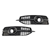 2012-2015 Audi A7 S-Line S7 Black Front Bumper Fog Light Grille Cover Bezel