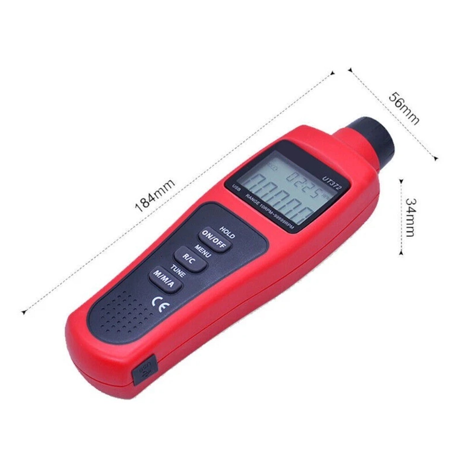 UT372 Digital Laser Photo Non-Contact Tachometer Rotate Speed Meter 99999RPM