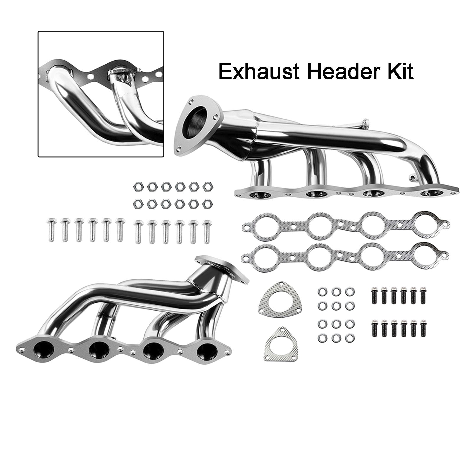 Header Manifold Exhaust Fit Chevy Silverado 1500HD 2001-2003 Fit GMC Sierra 1500