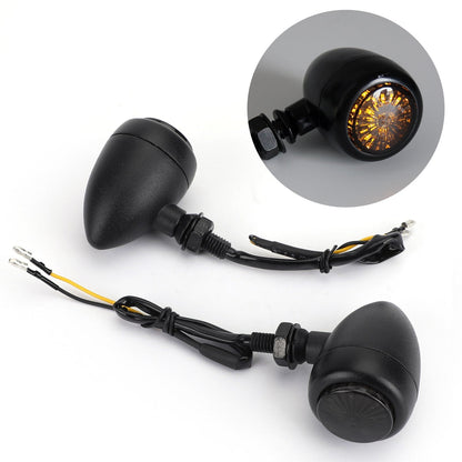 Turn Signals Indicators Fit For Harley Chopper Cafe Racer Black