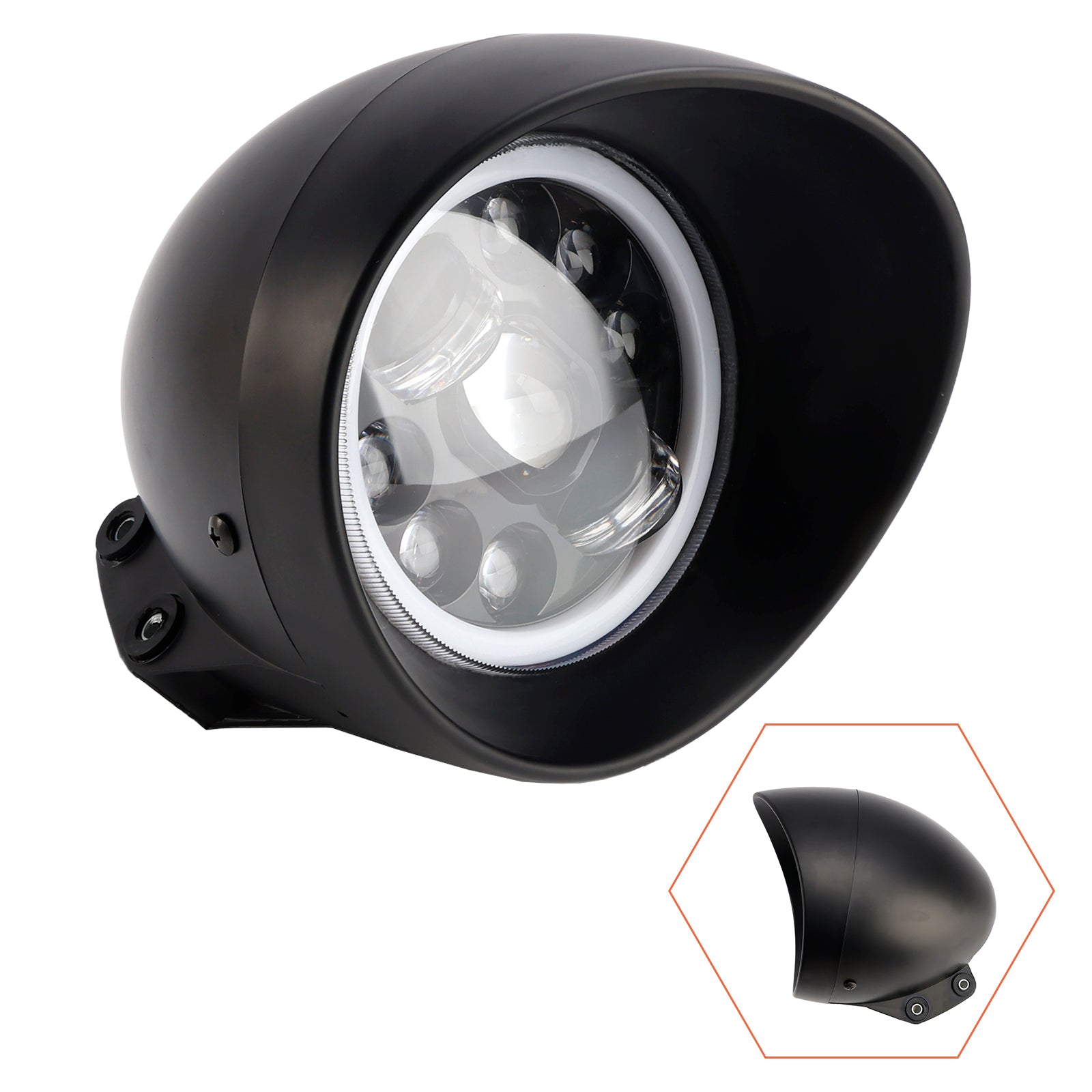5.75" Motorcycle Spotlight Headlight Fog 9-Bulbs For Motorcycle Scooter Chrome