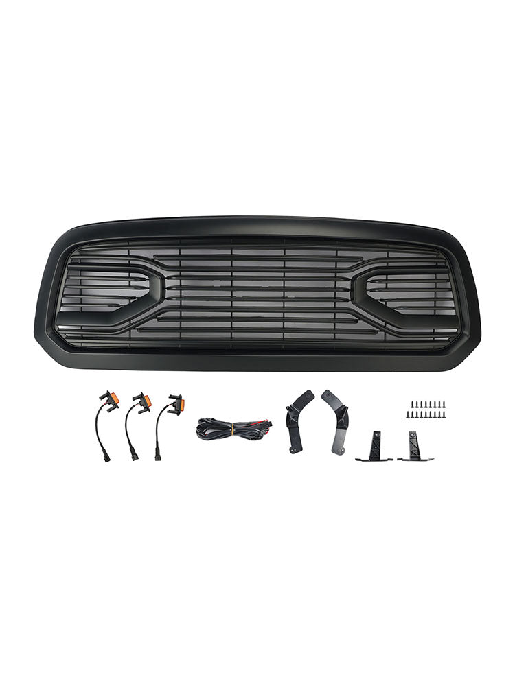 2013-2018 Dodge Ram 1500 Black Big Horn Style Front Bumper Grill Grille