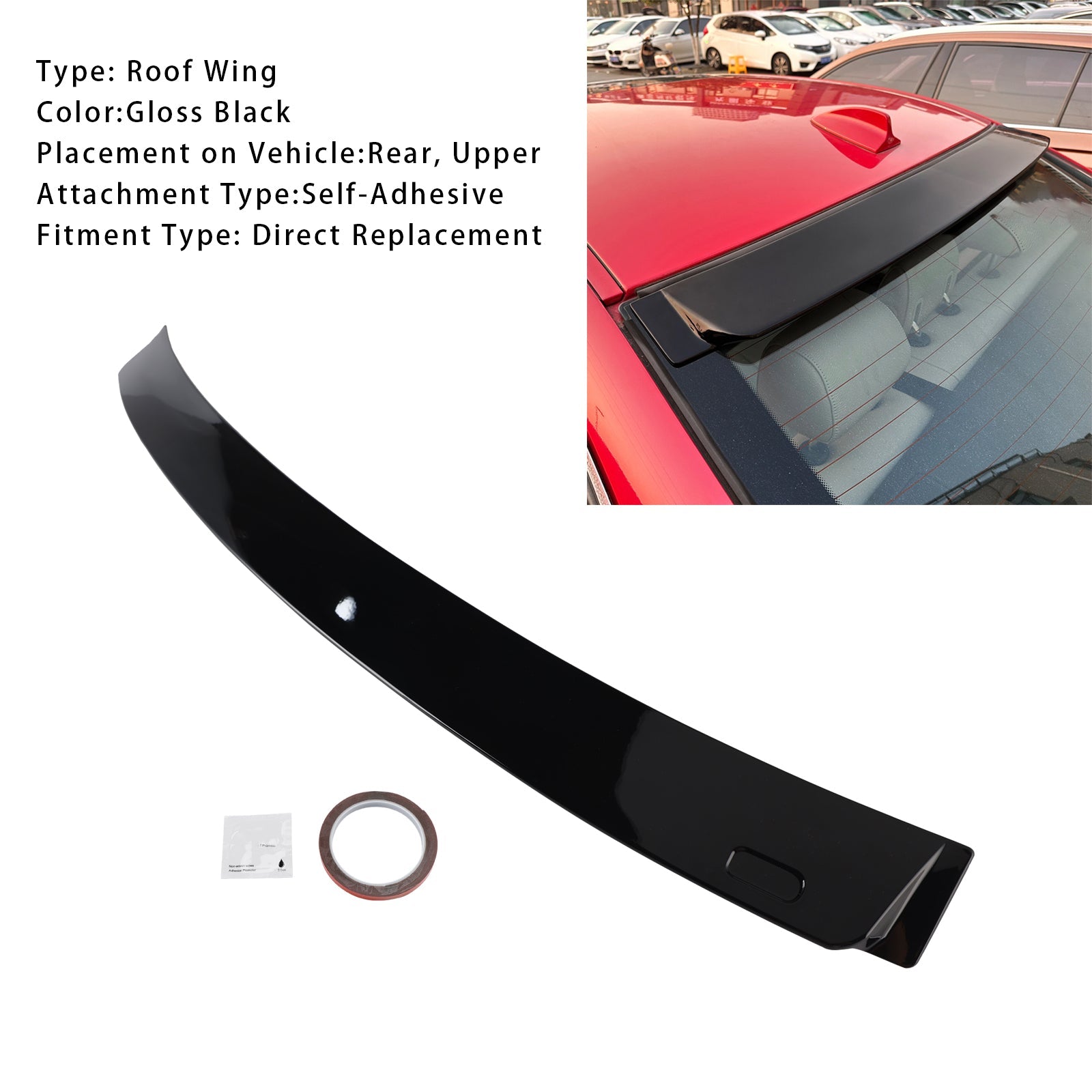 2004-2013 BMW 3 Series Saloon E90 M3 Saloon E90 models Gloss Black Rear Roof Spoiler Window Wing