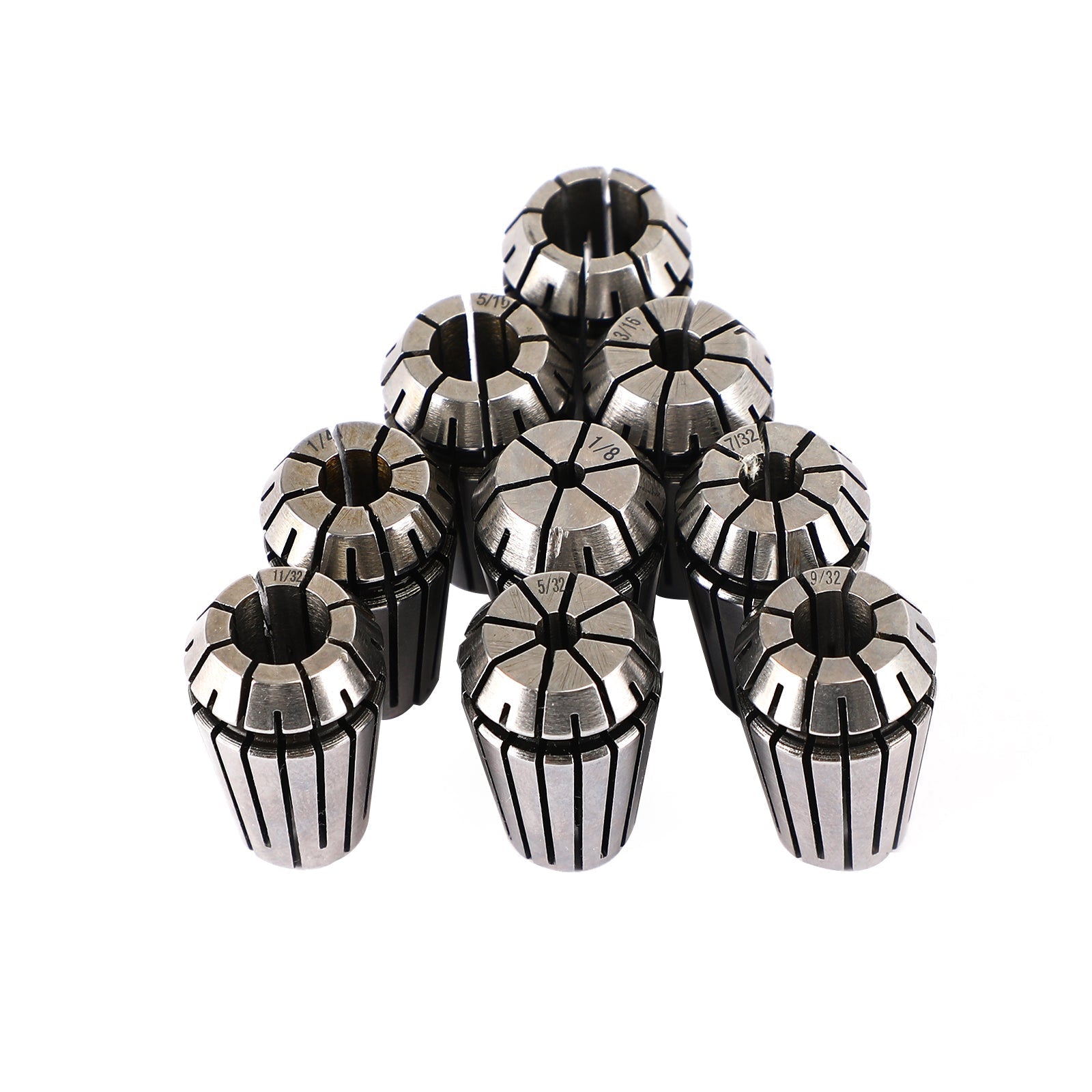 9Pcs ER16 Spring Collet Set For CNC Milling Lathe Tool Engraving Machine Steel