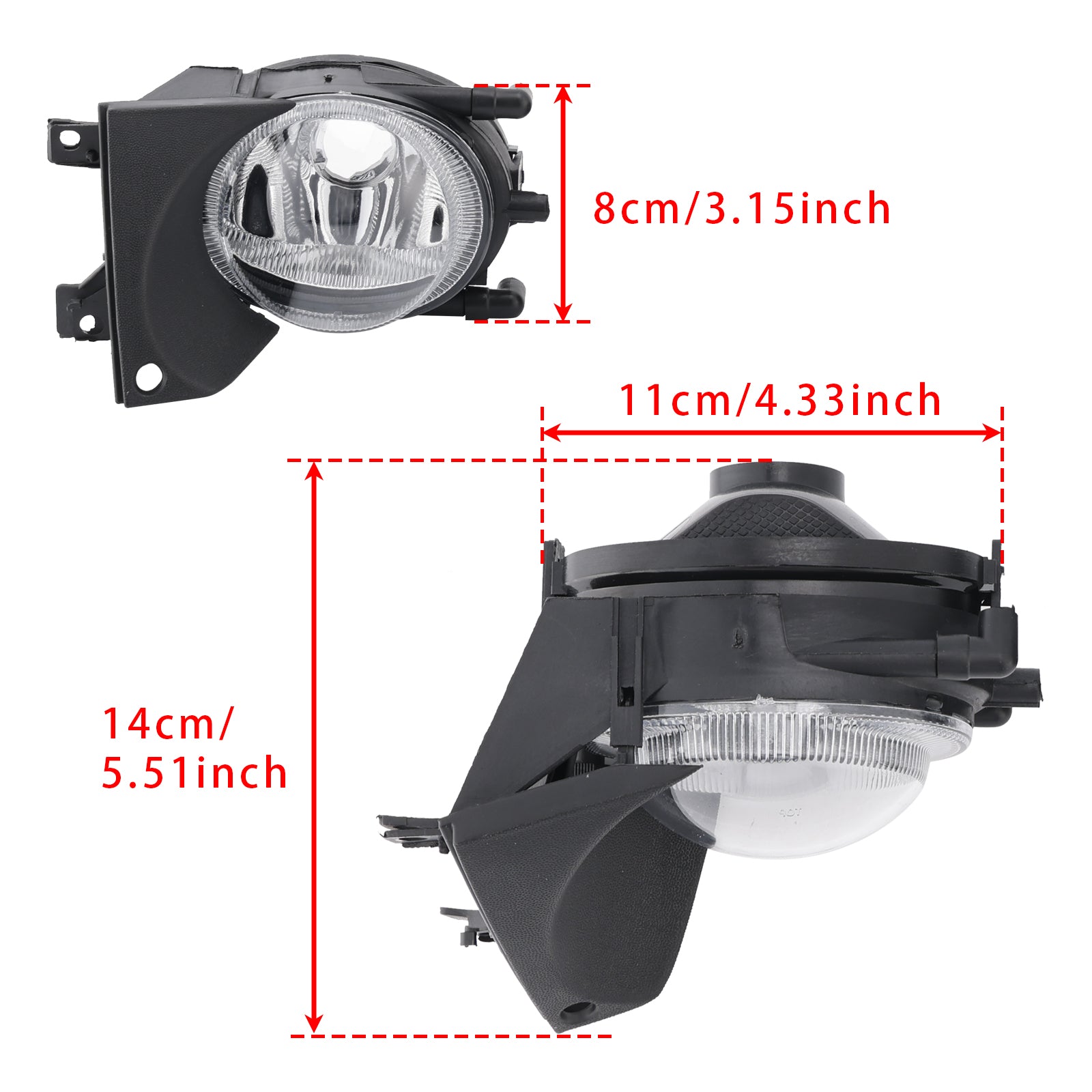 1999-2003 BMW E39 5-Series Pair Front Bumper Fog Light Without Bulbs