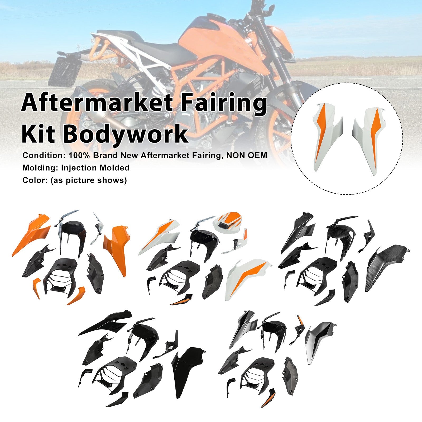 Injection Bodywork Fairing Kit for 390 DUKE 2017-2023