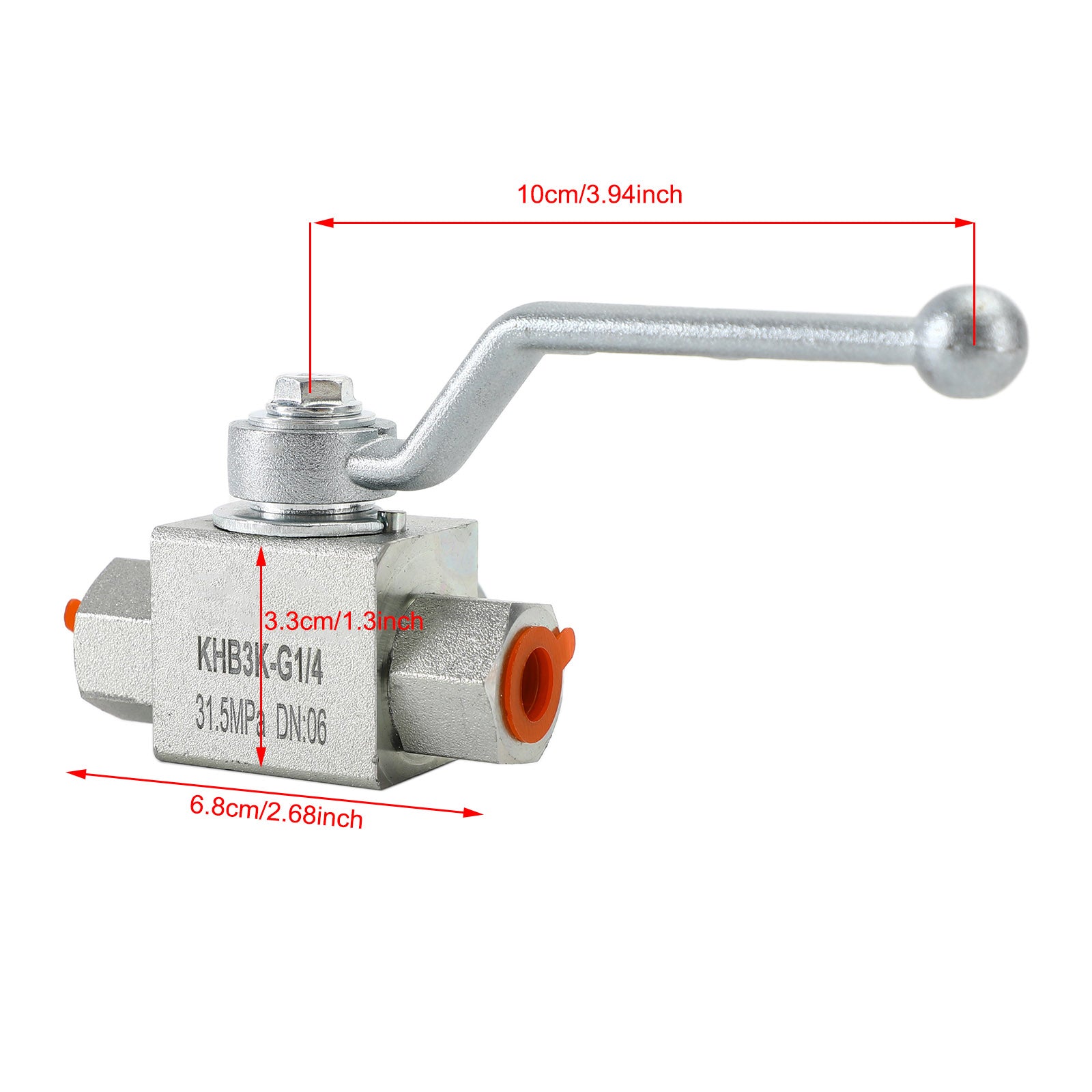3 Way Hydraulic Ball Valve 1/4" NPT Female High Pressure Ball Valve