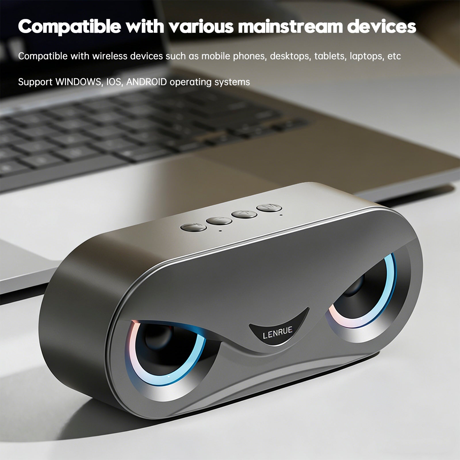 M6 Smart Wireless Bluetooth Speaker Portable Gaming Speaker Cool Breathing Light