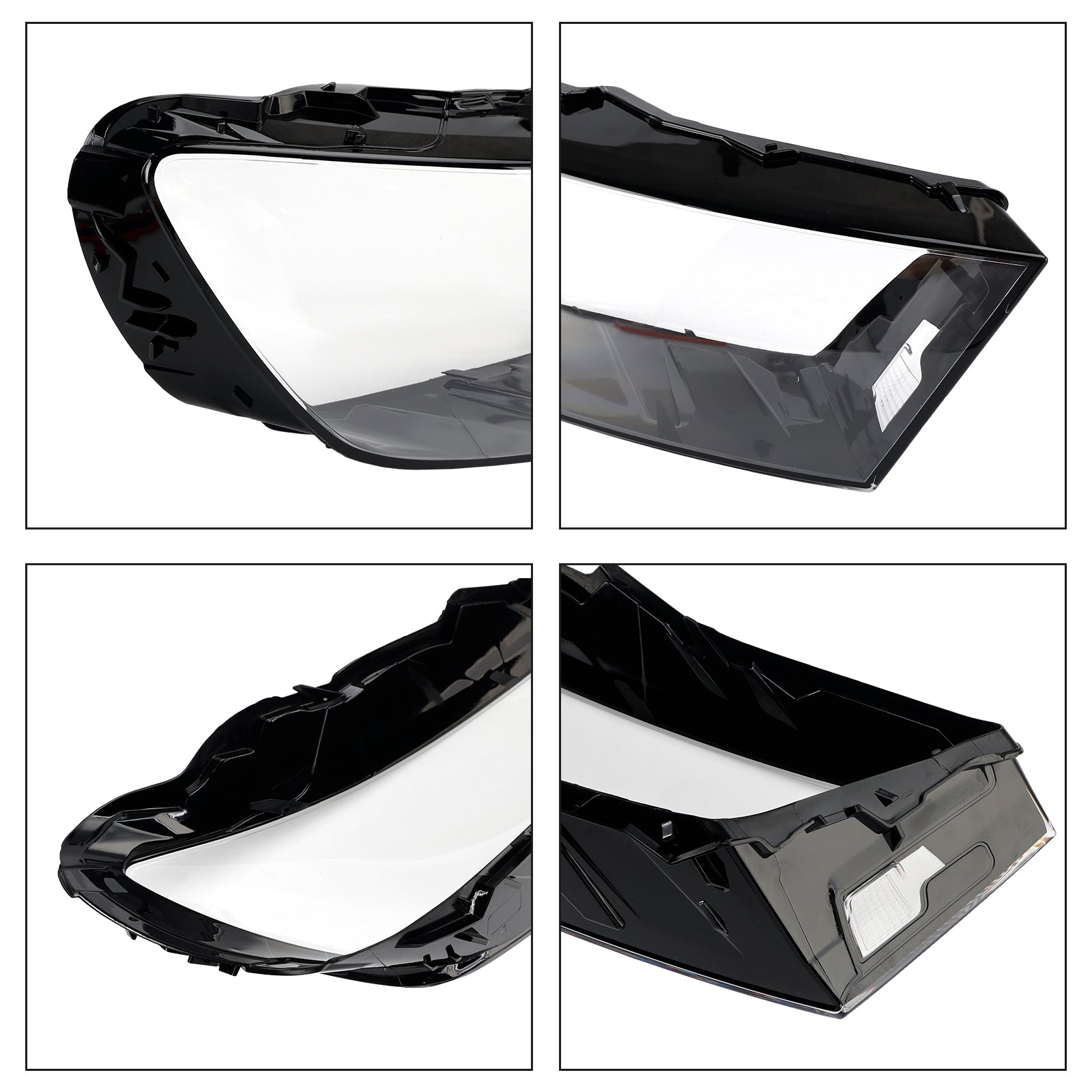 2016-2019 For Audi Q7 Pair Car Headlight Lens Cover LH+RH Lampshade Shell Glue
