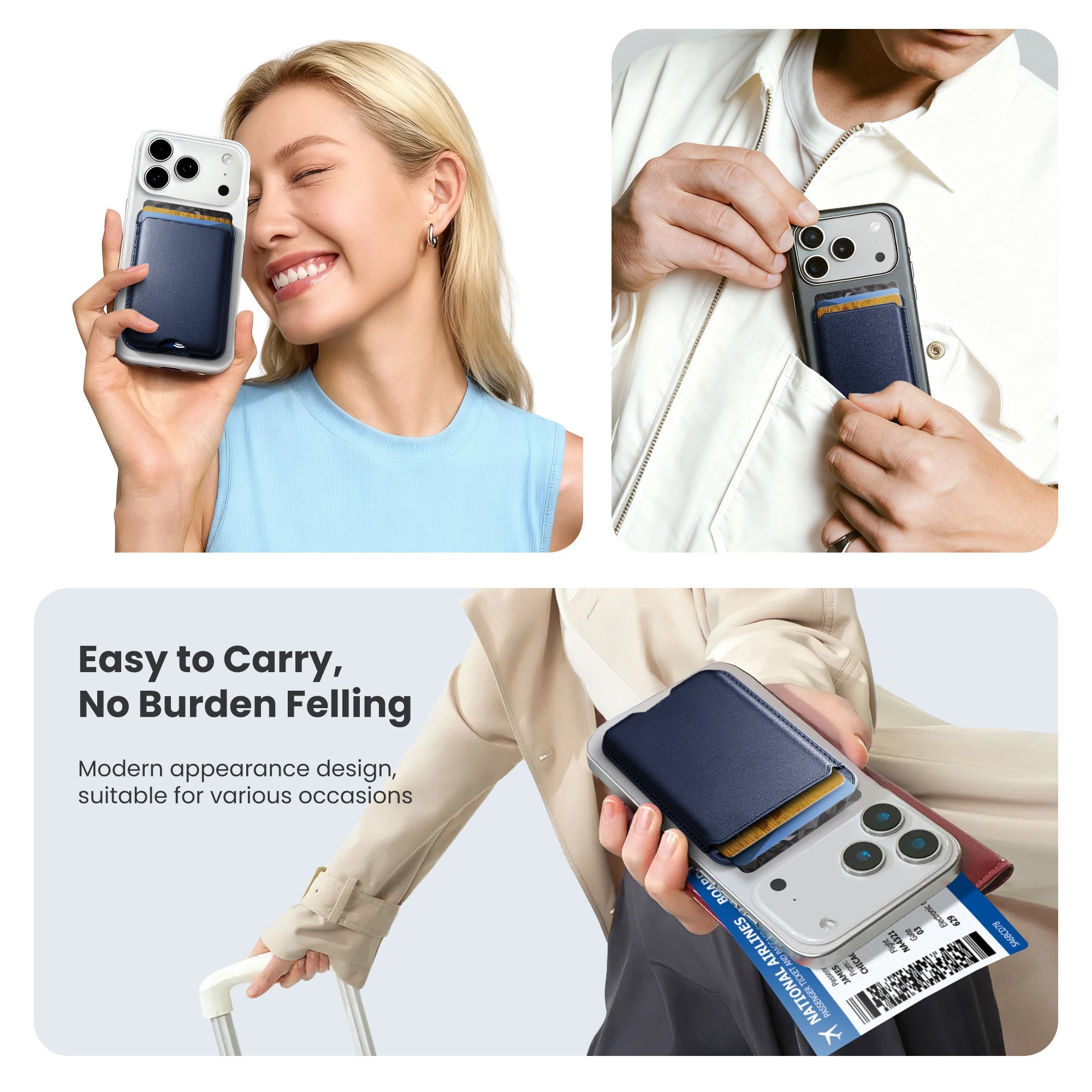 Magnetic Card Holder MagSafe Wallet RFID Protection for iPhone 17/16/15/14/13/12