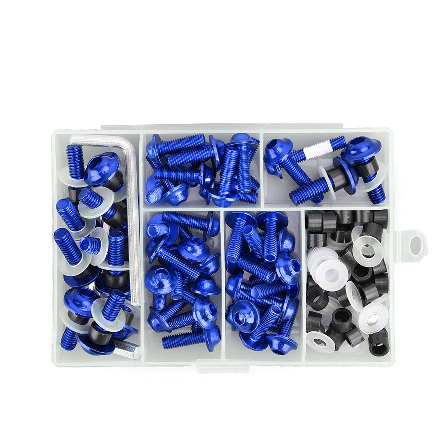 158Pcs Sportbike Windscreen Fairing Bolts Kit Fastener Clips Screws Blue