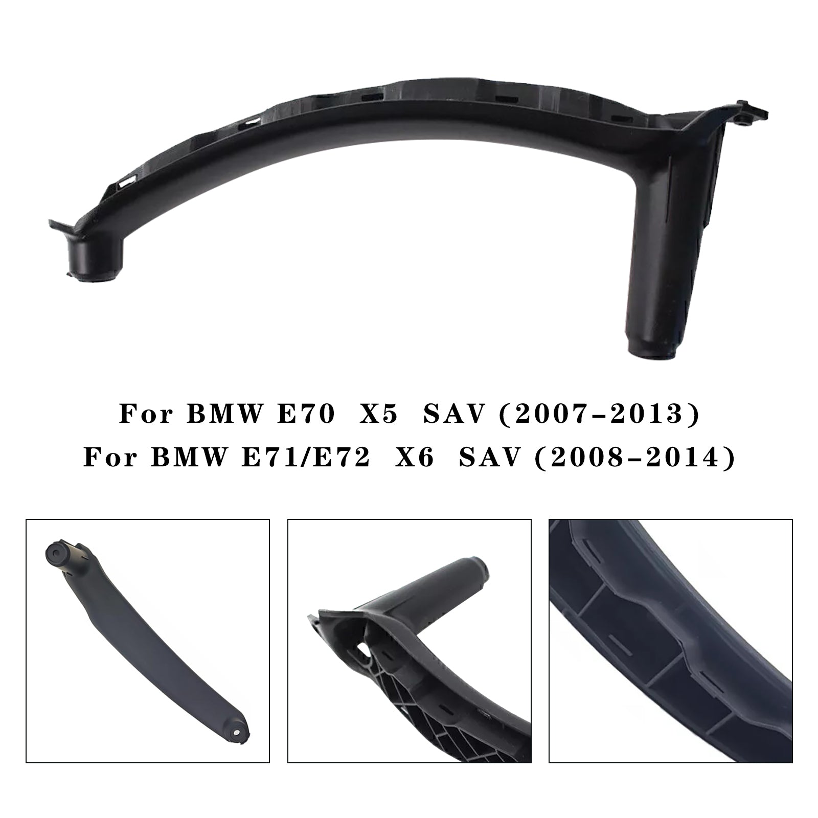 2008-2014 BMW E71/E72 X6 SAV Left Inner Door Panel Handle Pull Trim Cover Black 51416969401