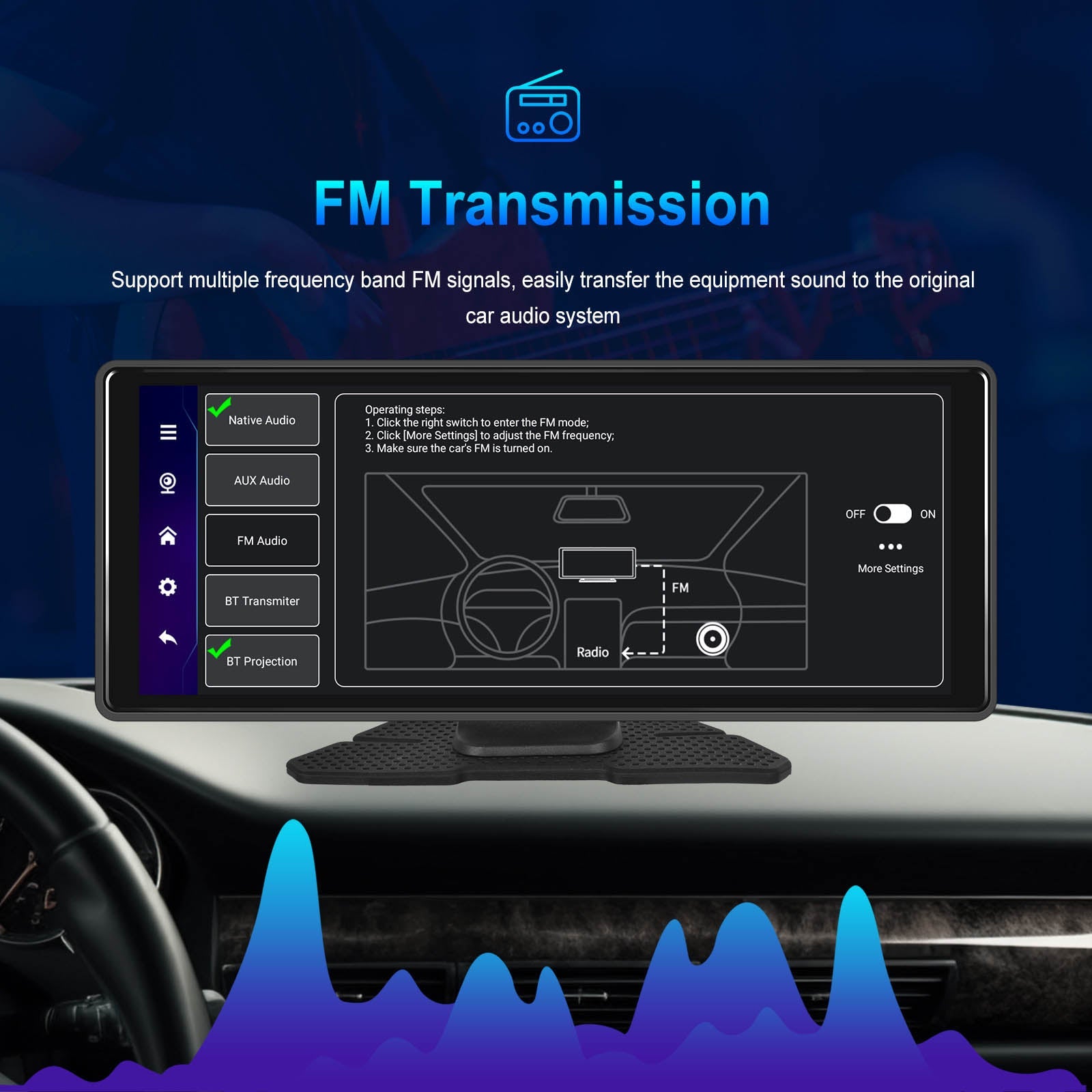 10.77"Bluetooth Car Navigation Carplay HD Large Touch Screen Recorder AHD Camera