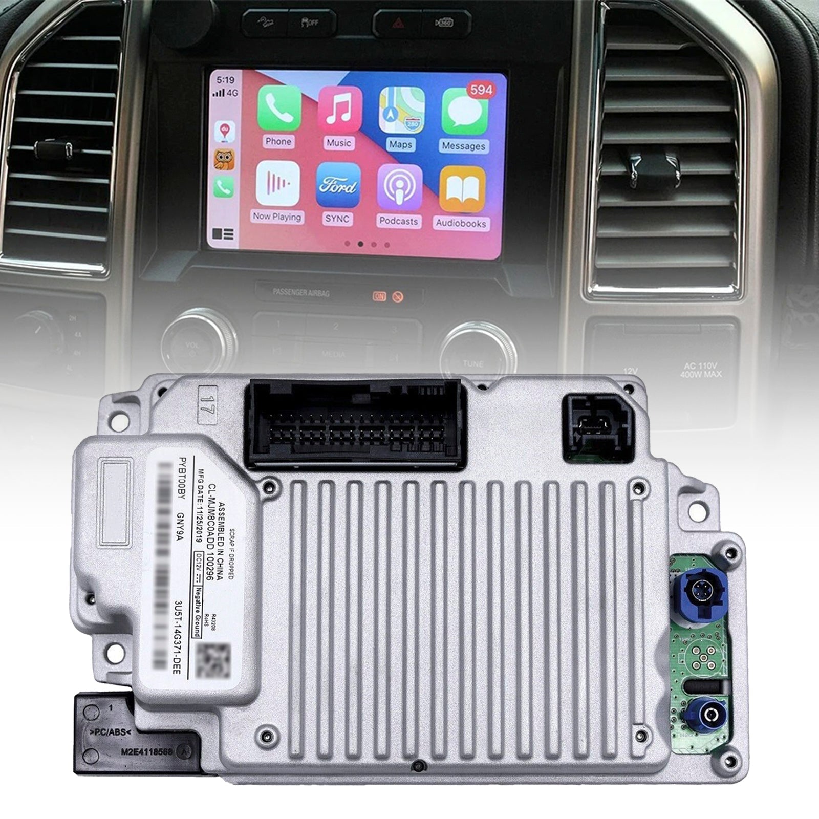 2016+ Ford Focus Sync 3 APIM 3.4 Navigation Module HP5T-14G371-CAG HL3T-14G370-GCD