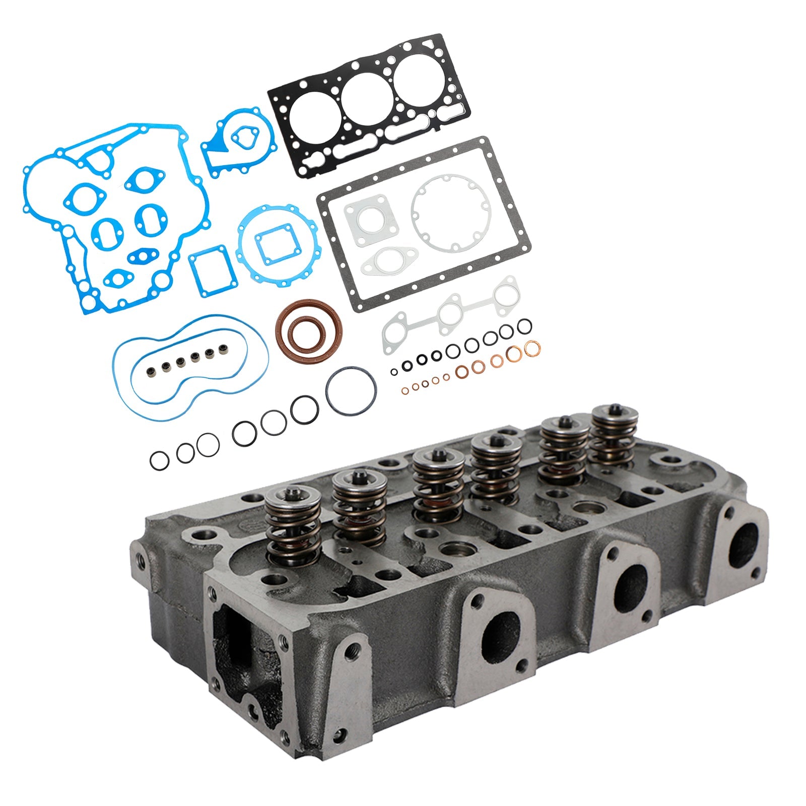 Complete Cylinder Head With Valve Spring & Gasket Kit For Kubota D1105 RTV1100