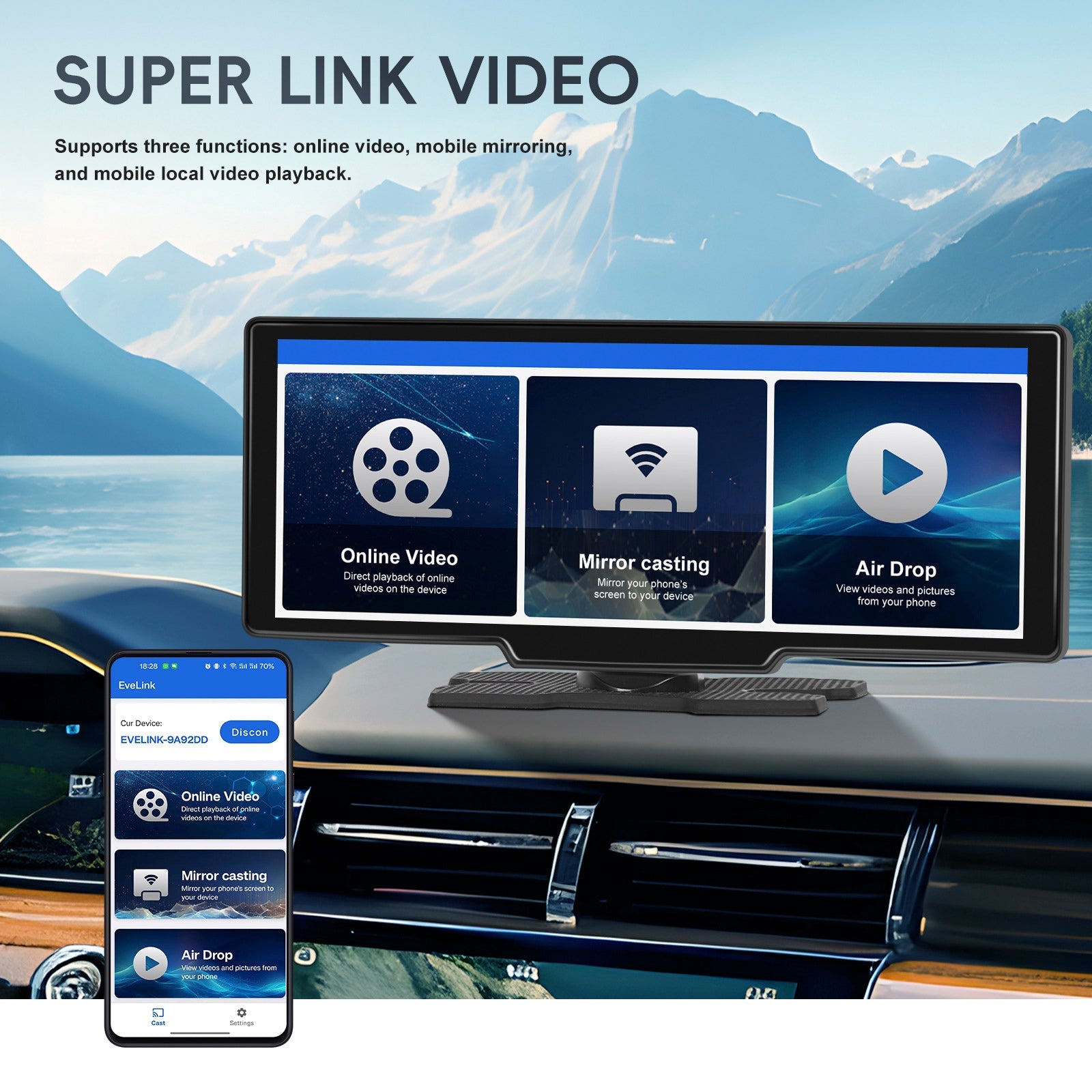 10.77 HD Display Car Navigation System CarPlay all-in-one Machine 12 LED Camera