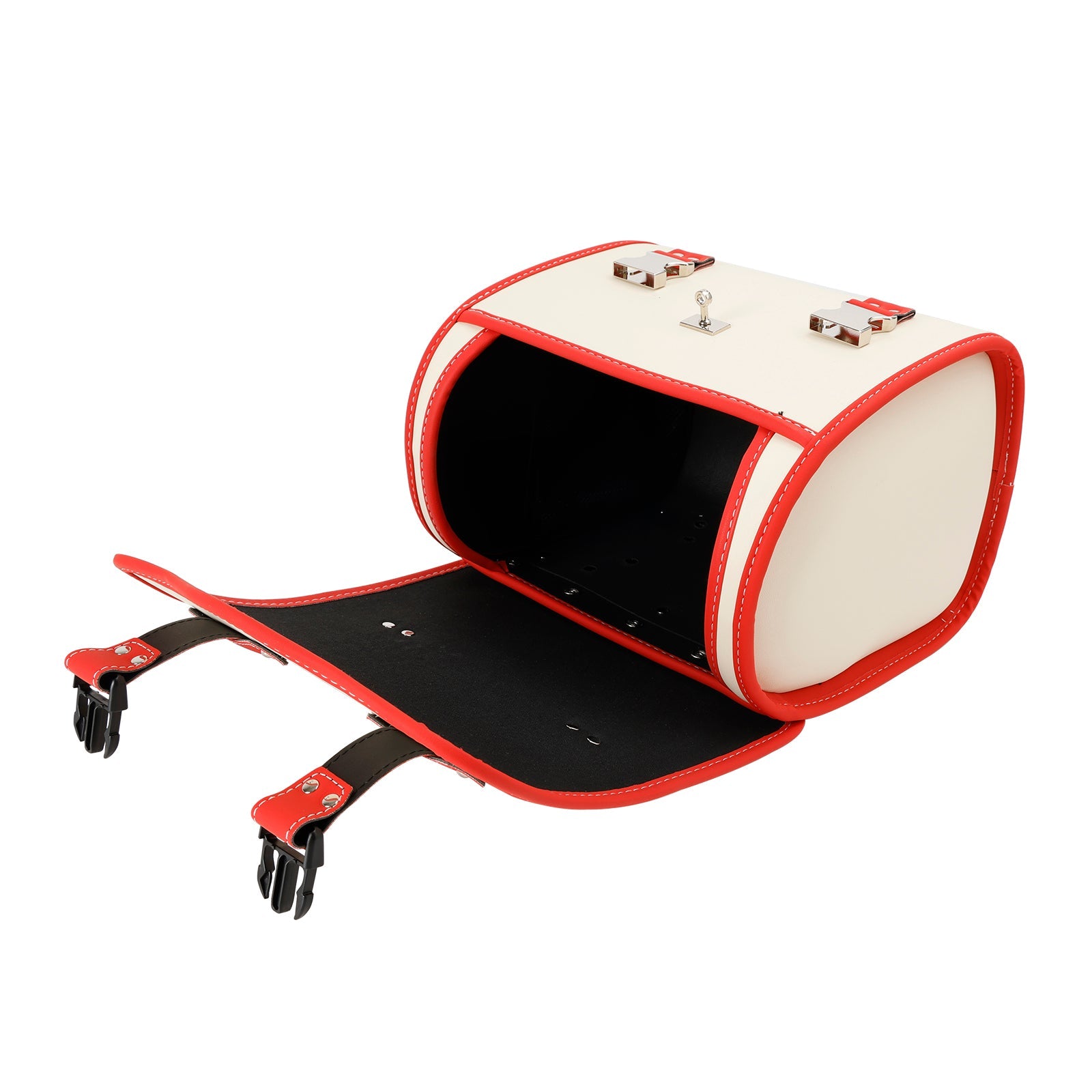Set Of Quick Release Saddlebag W/ Bracket Luggage Storage White For Motorbike