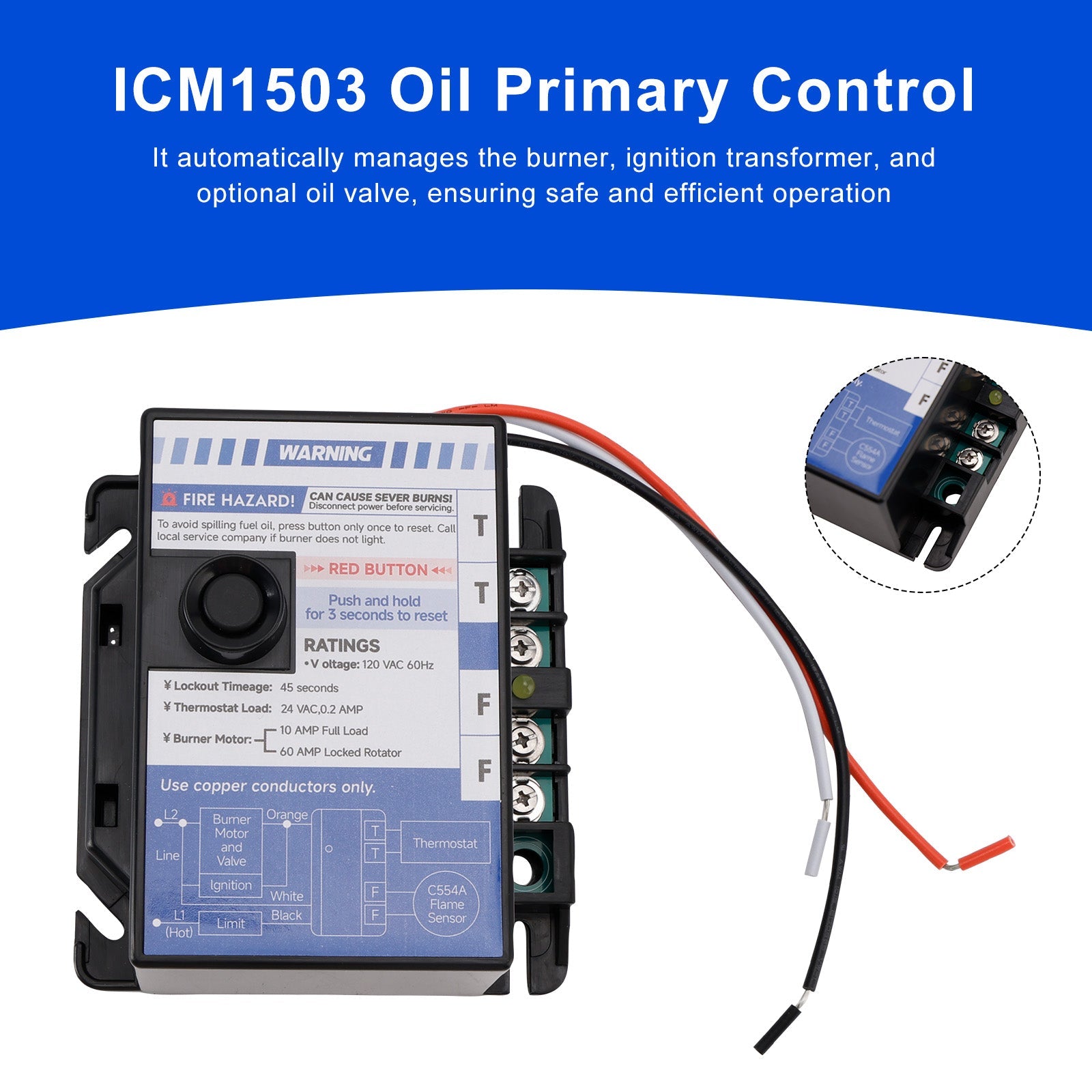 Intermittent Ignition Oil Primary Control Replaces ICM1503 R8184G