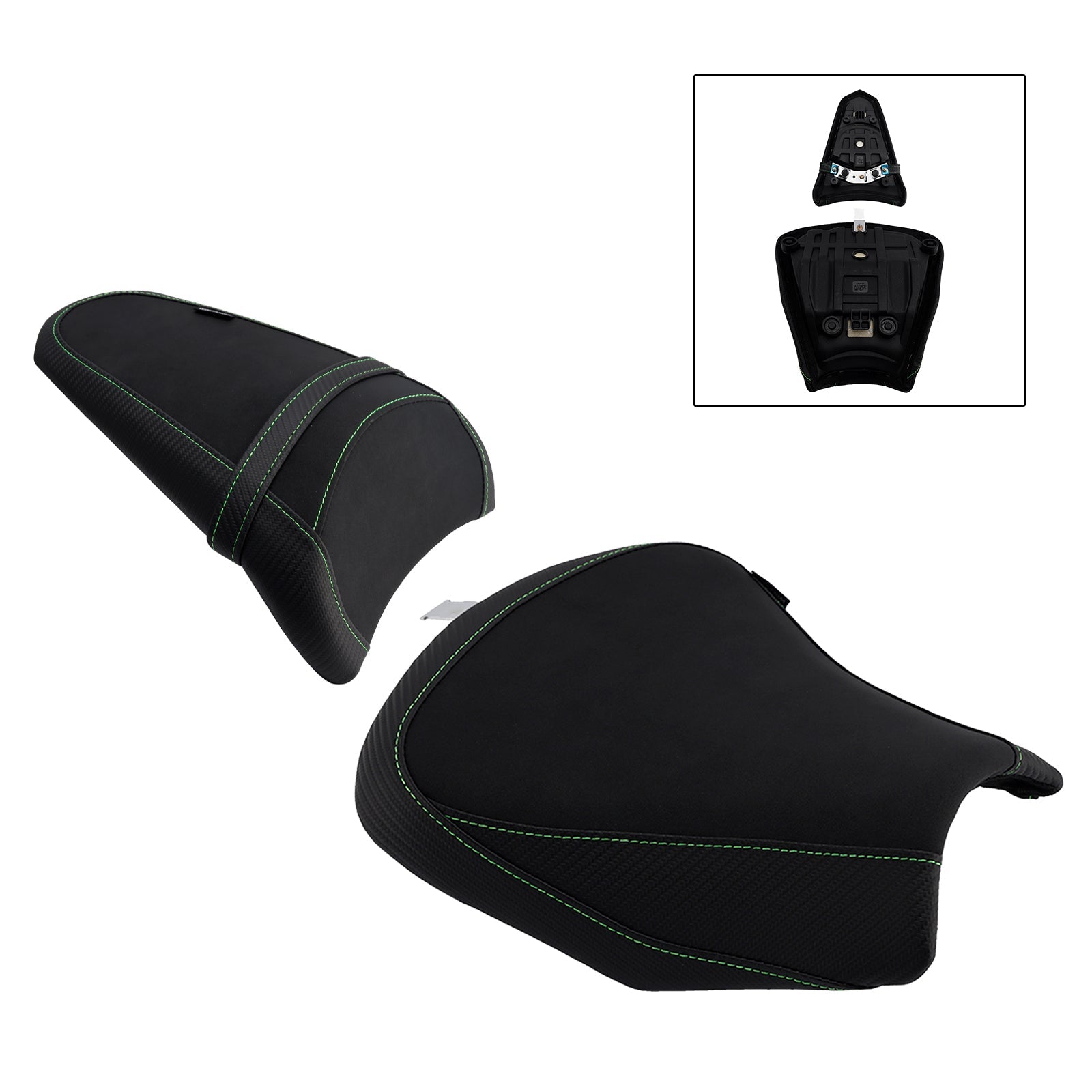 2017-2025 For Kawasaki Ninja 650 Z650 Front&Rear Raider Passenger Cushion Kit Green