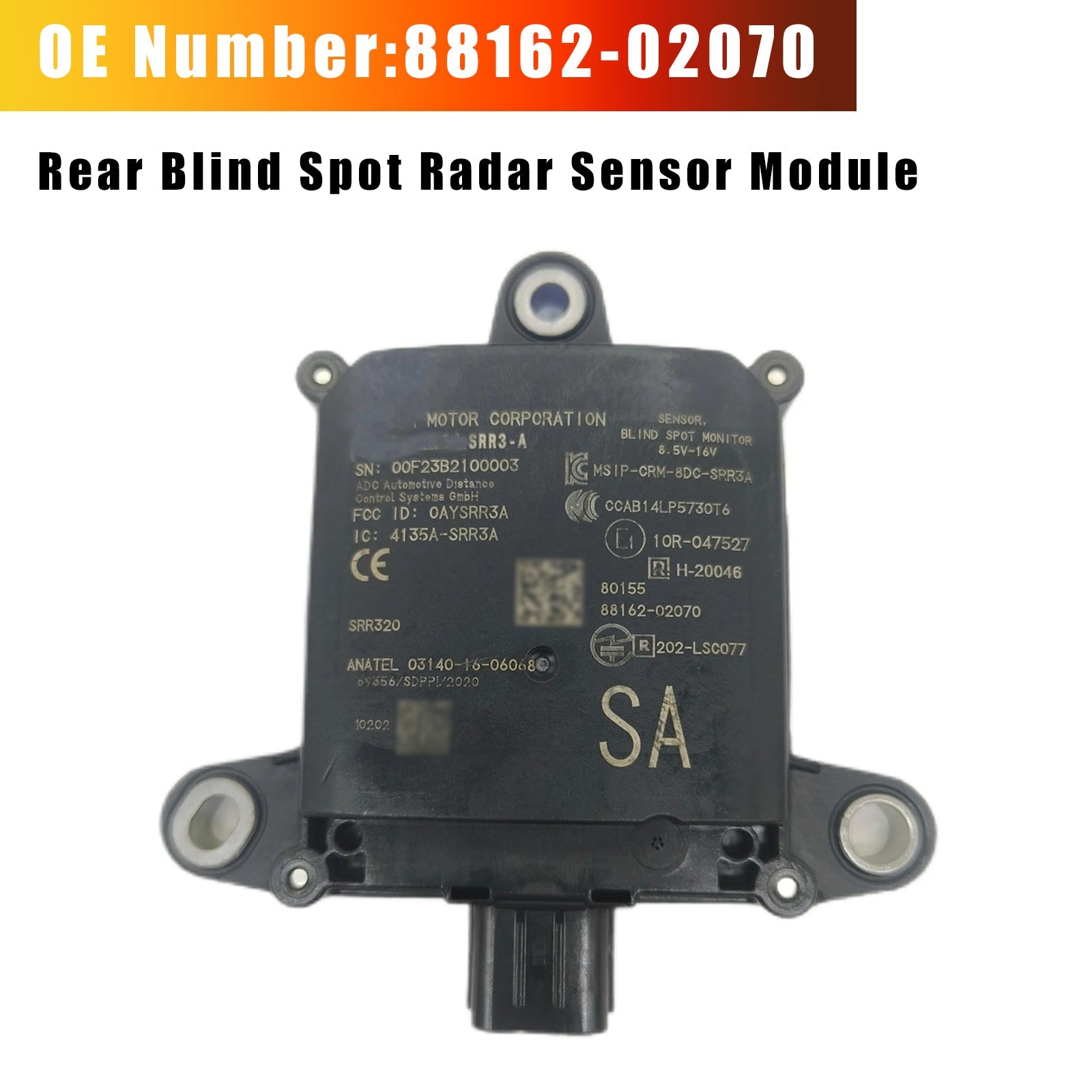 2020-2023 For Toyota Corolla Rear Blind Spot Radar Sensor Module 88162-02070