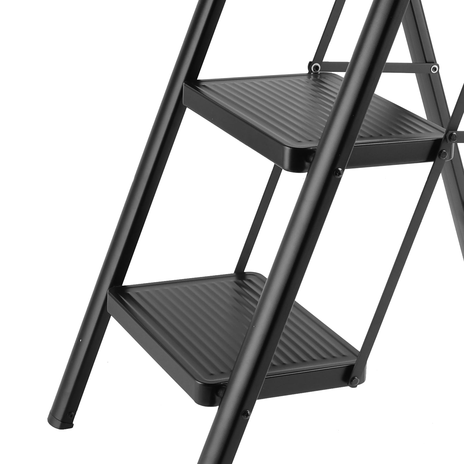 Lightweight 3 Step Ladder, Foldable with Wide Pedals, Compact Storage, 150kg Load Capacity