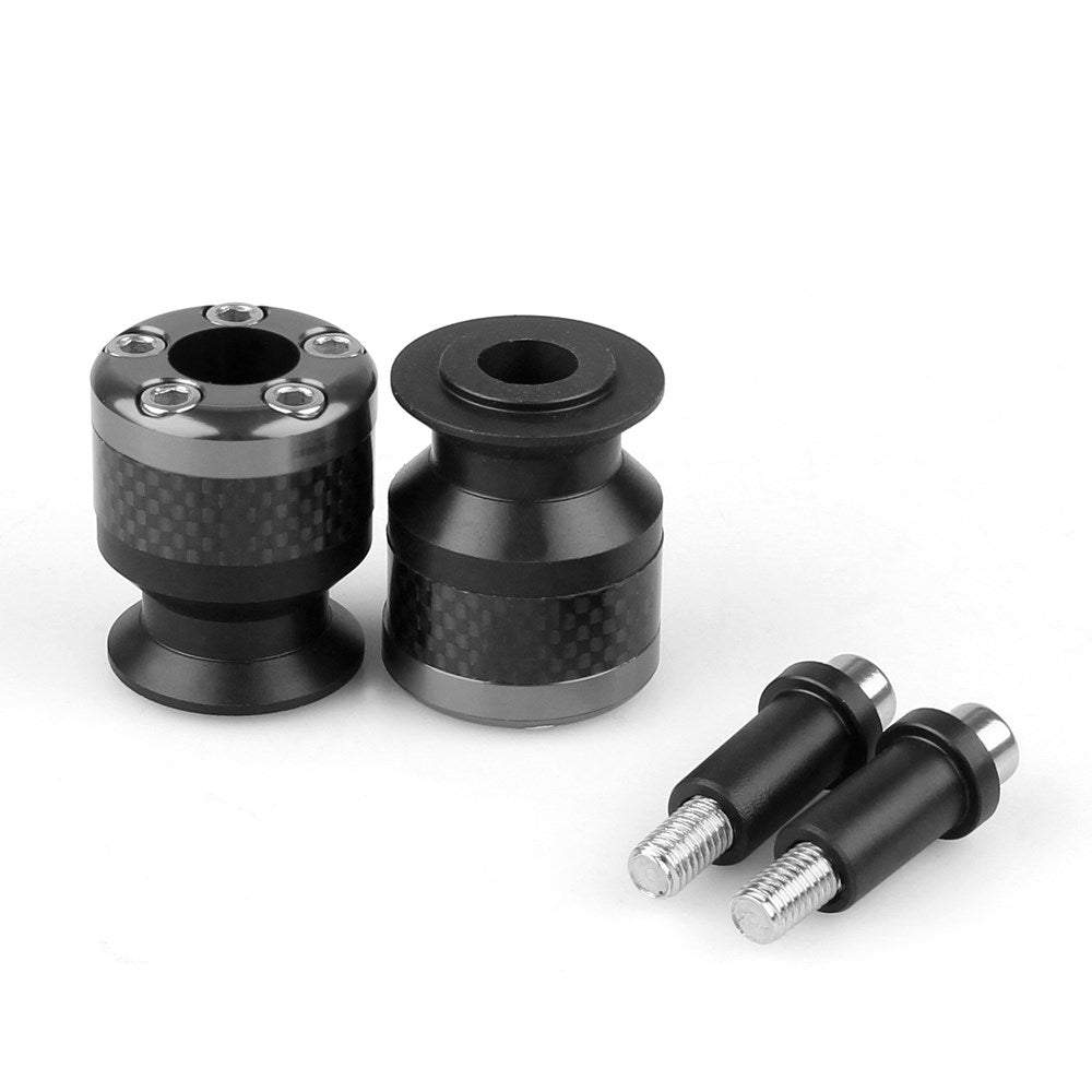 Universal Motorcycle CNC Carbon Fiber 10mm Swingarm Sliders Spools Gray