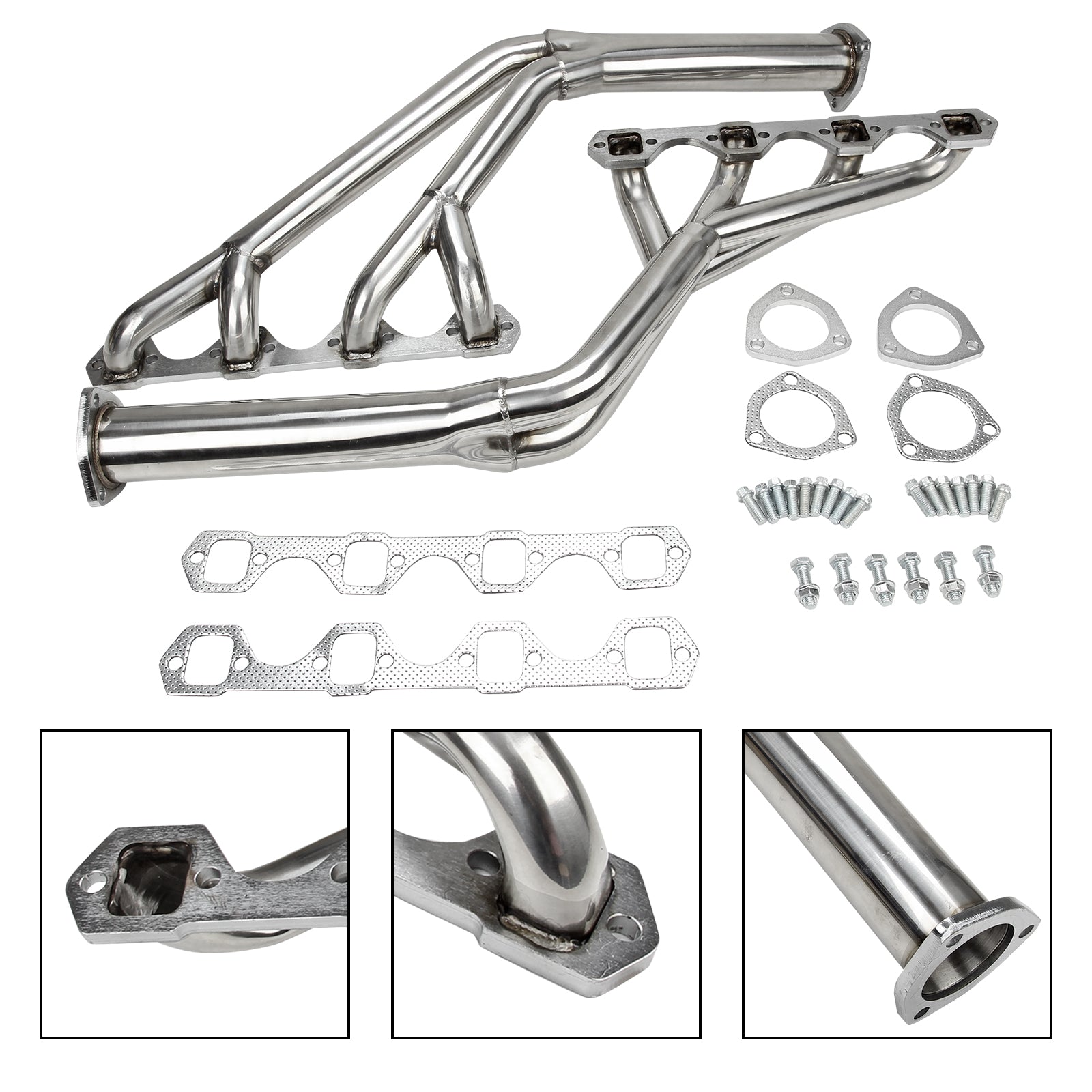 1964-1970 Ford Mustang 260/289/302/351W V8 Manifold Header V8 Tri-y Header Stainless Steel Generic