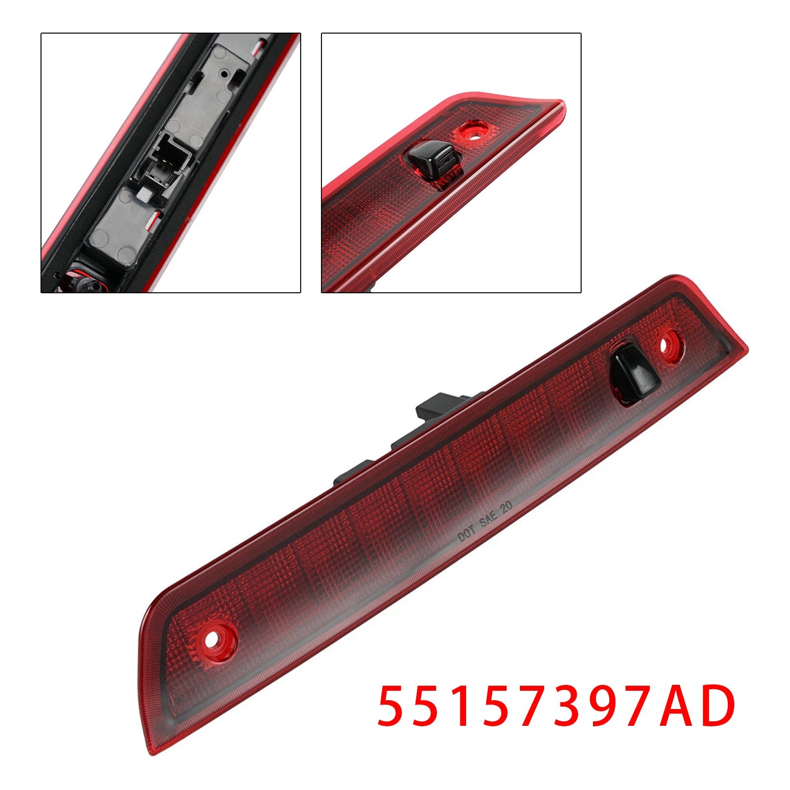 2005-2010 Jeep Grand Cherokee LED Third 3rd Brake Light 55157397AD Red