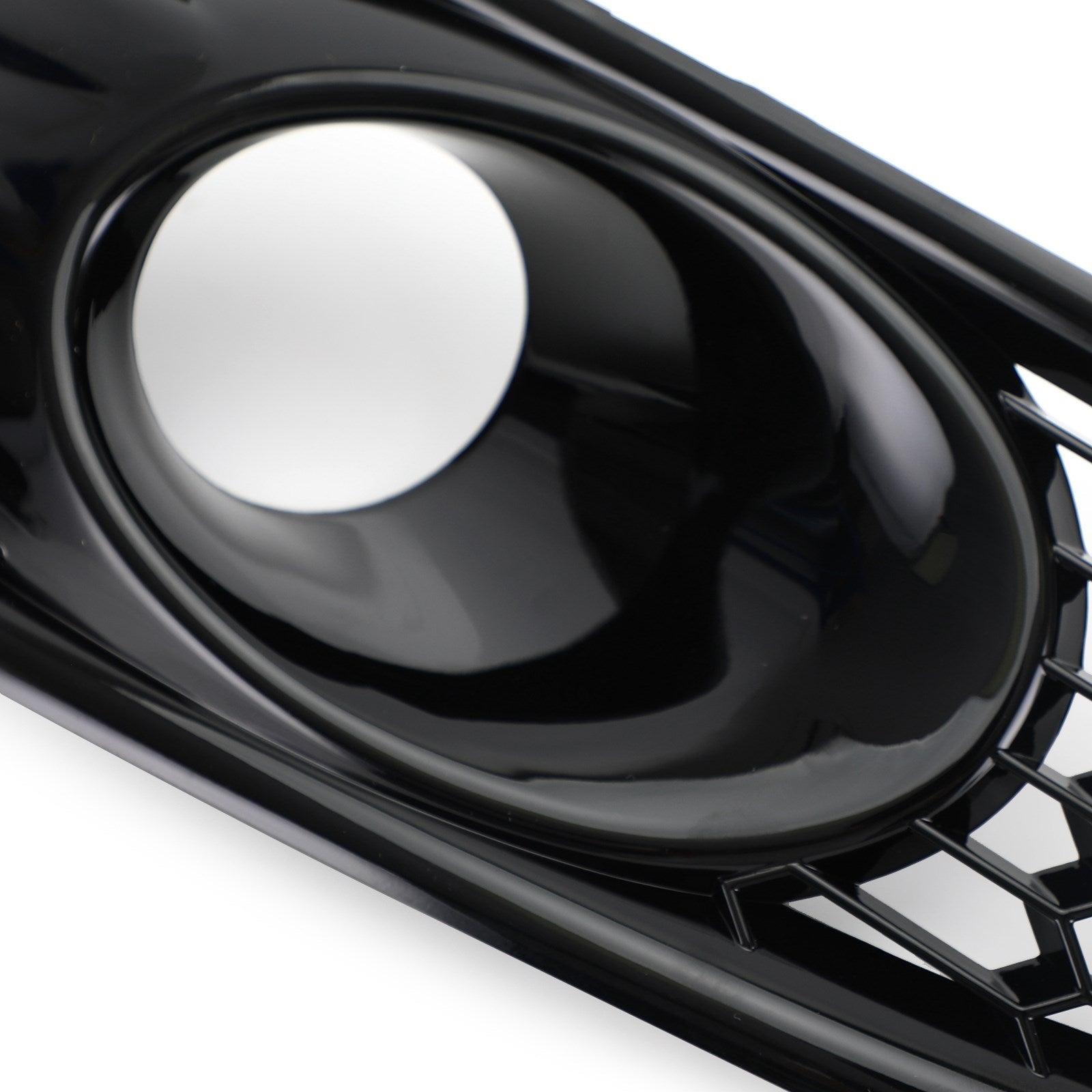 2013-2017 Ford Fiesta Pair Grille Gloss Black Front Fog Light Lamp Cover Generic