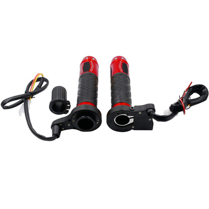 Universal 12V Heated Grips Cnc Handlebar Warm Heater 7/8" Red For Motorcycle