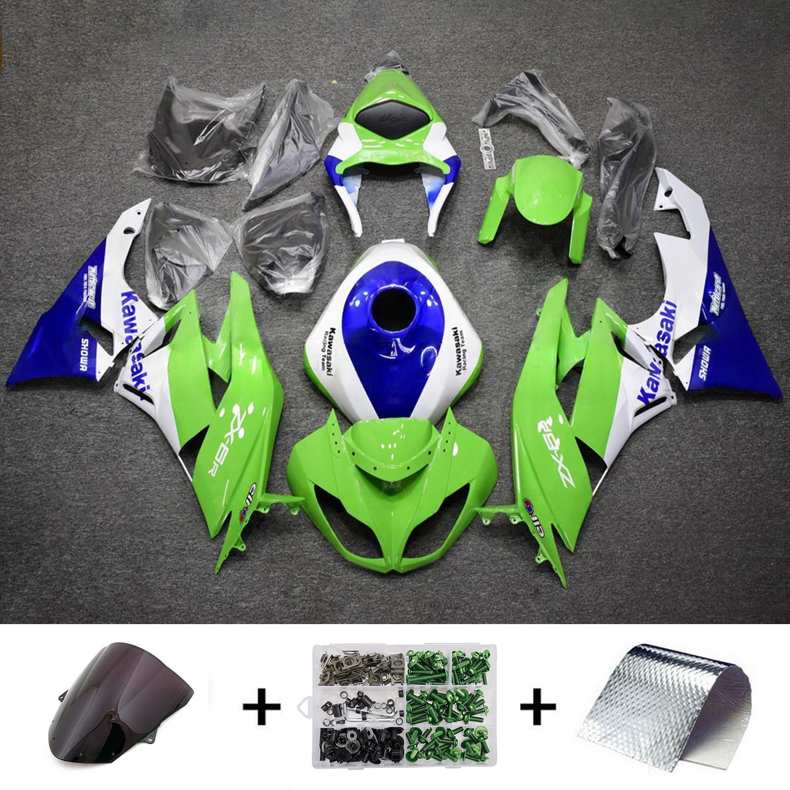 Injection Fairing Kit Bodywork Plastic ABS fit For Kawasaki ZX6R 636 2009-2012