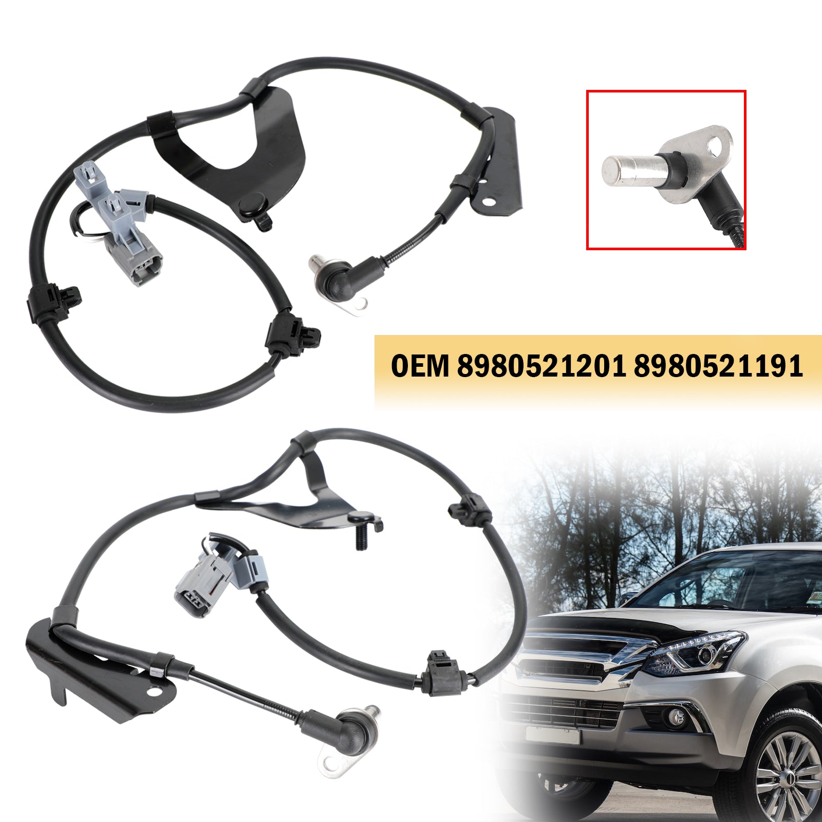 2脳ABS Wheel Speed Sensor Front L & R For Isuzu D-Max 2.5 Twin Turbo 2012-2019 Generic
