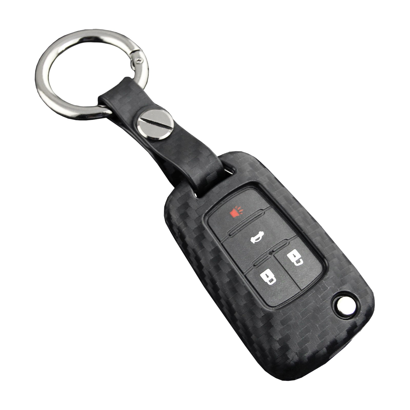 Leather Silicone Car Key Case Cover With Buckle For Chevrolet