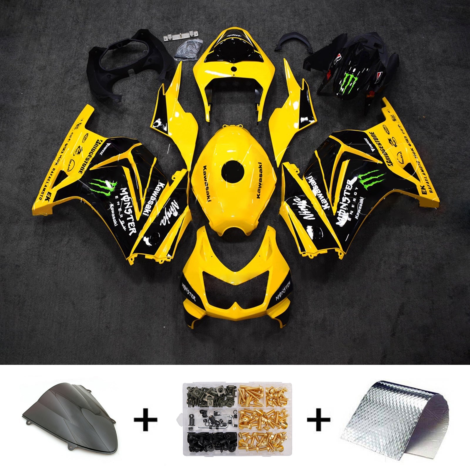 Injection Fairing Kit Bodywork Plastic ABS fit For Kawasaki EX250 Ninja250R 2008-2012