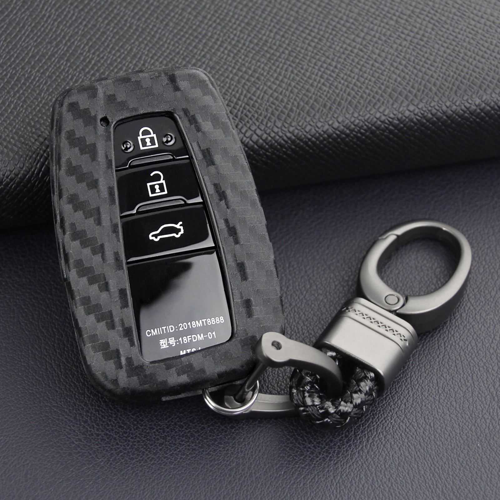 Leather Silicone Car Key Case Cover With Buckle For Toyota Camry